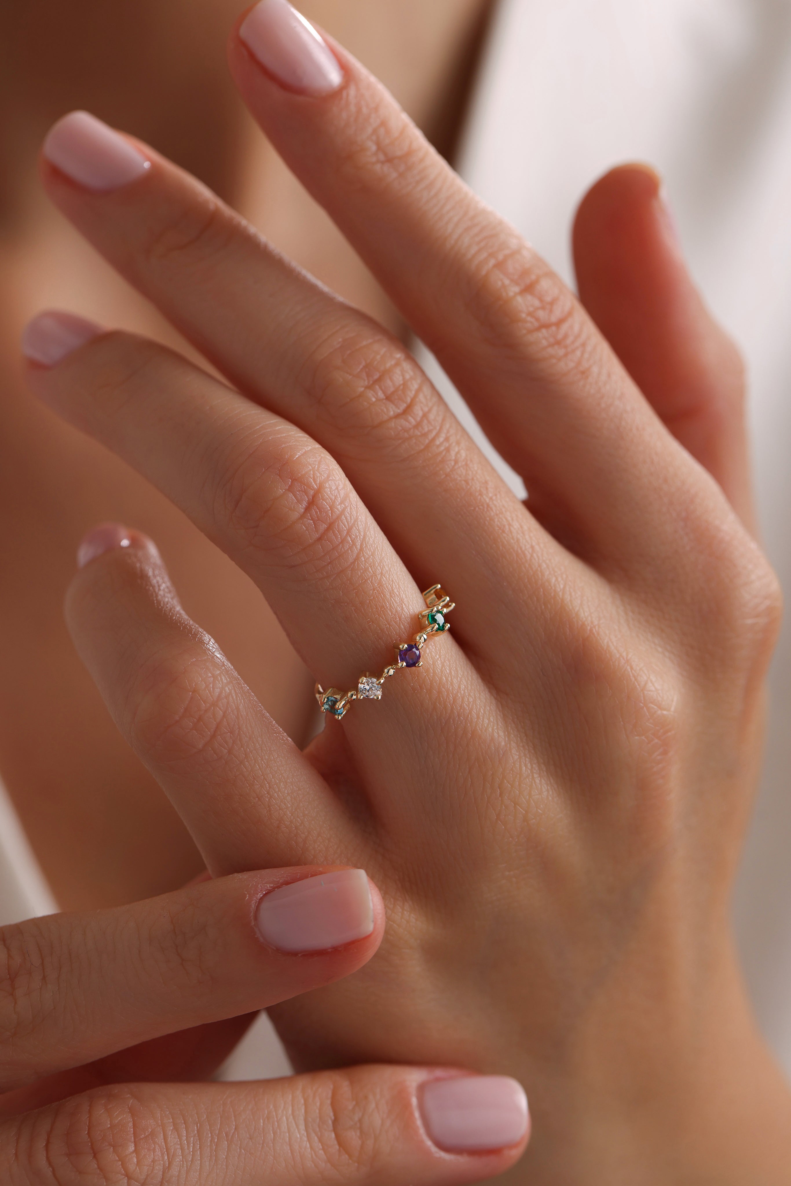 14k Gold Elegant Birthstone Ring