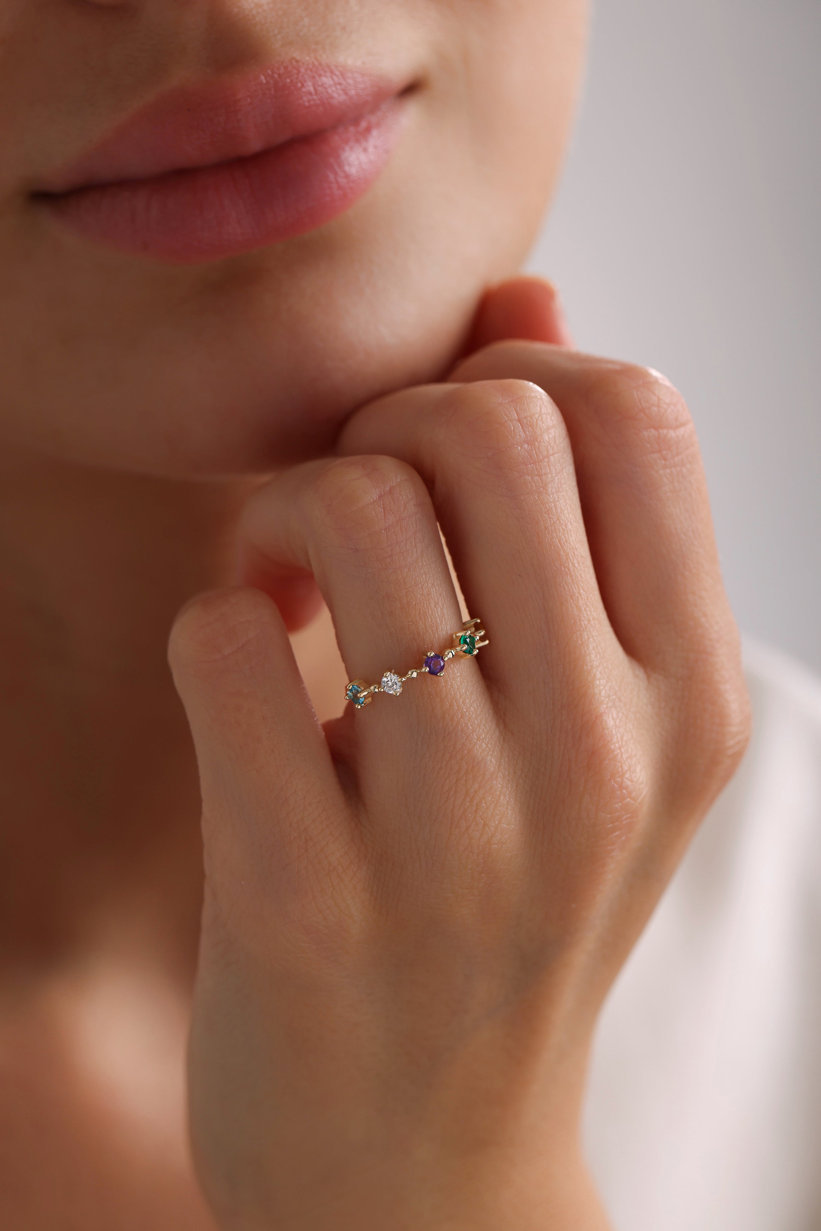 14k Gold Elegant Birthstone Ring