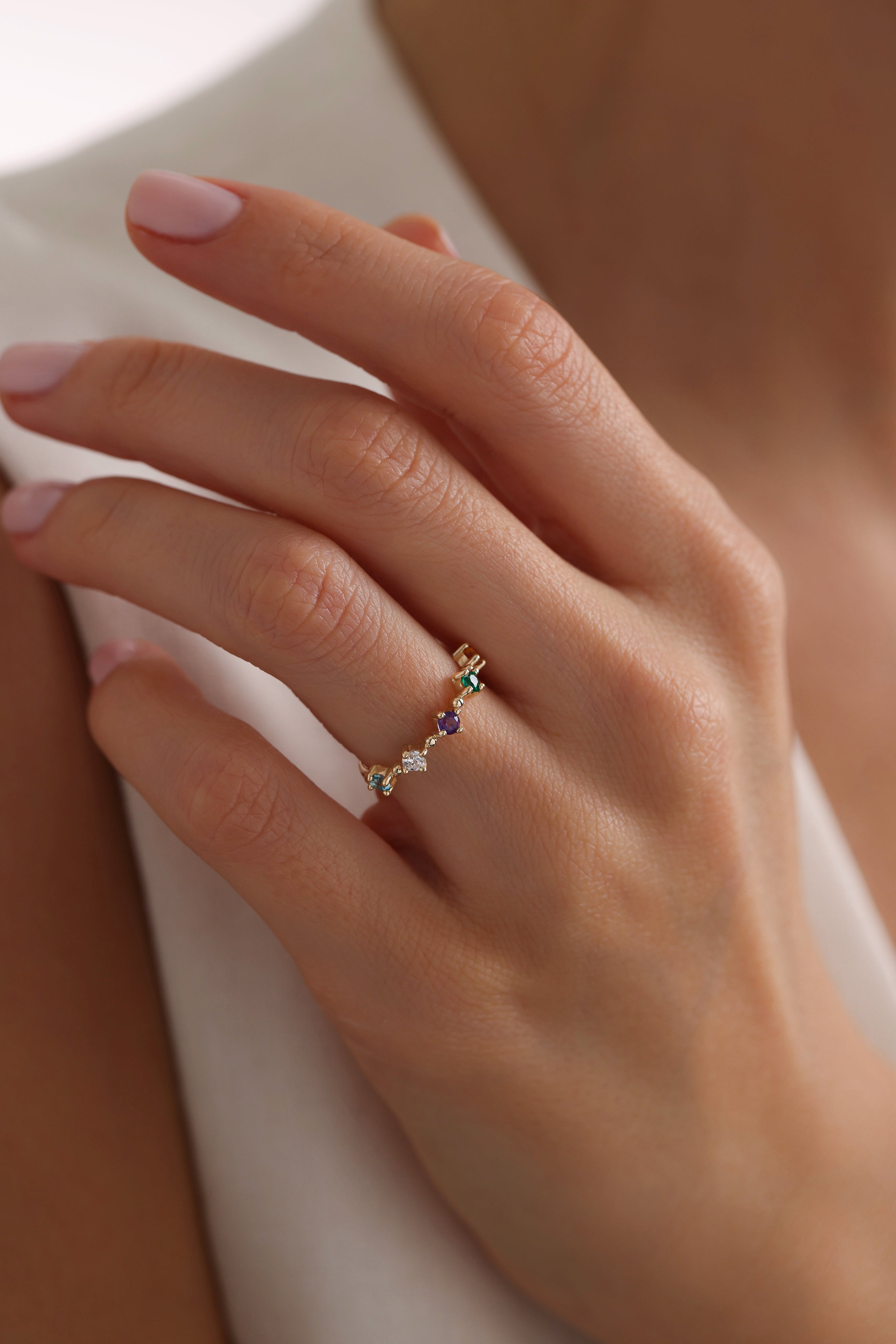 14k Gold Elegant Birthstone Ring