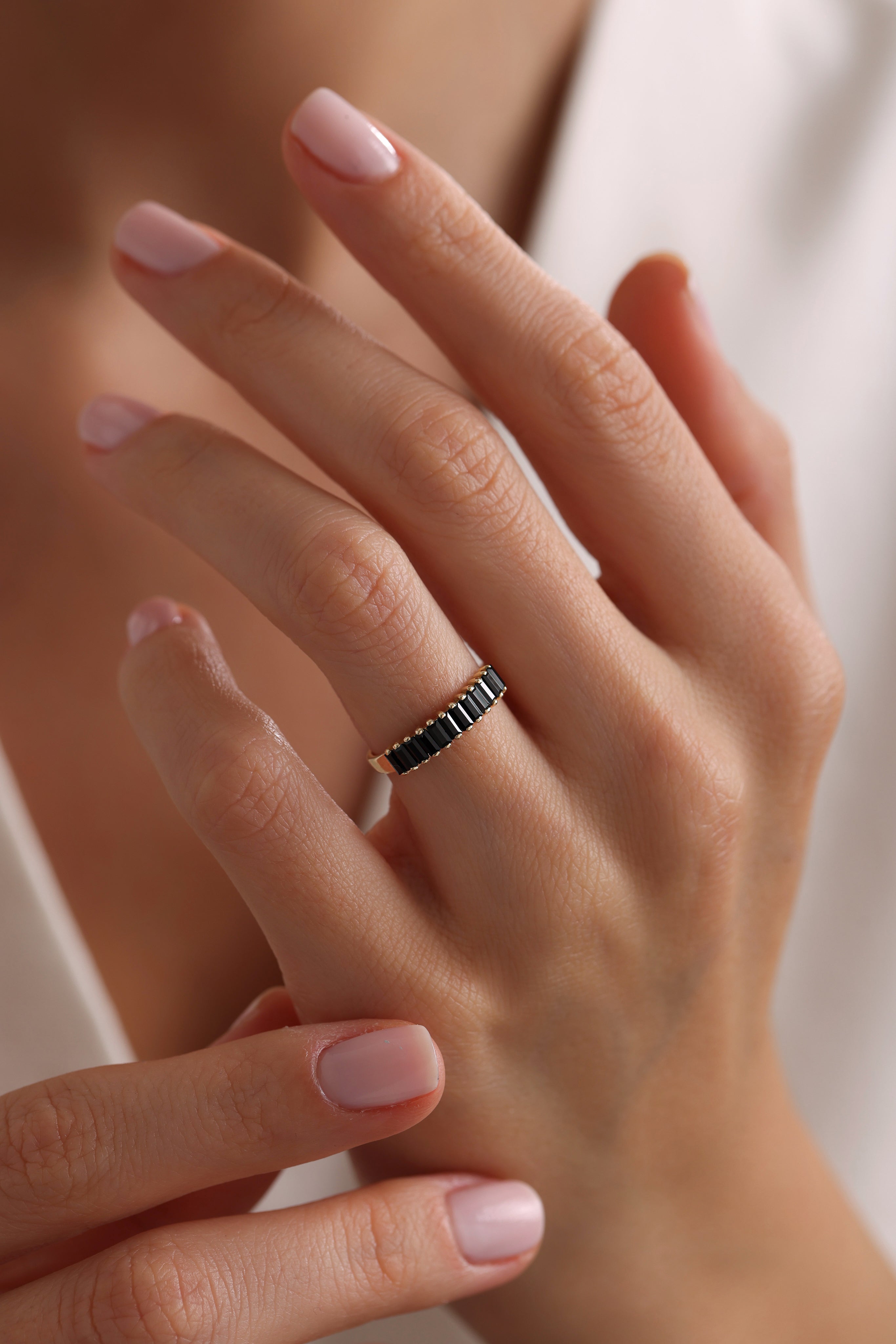 14k Gold Dark Allure Baguette Ring