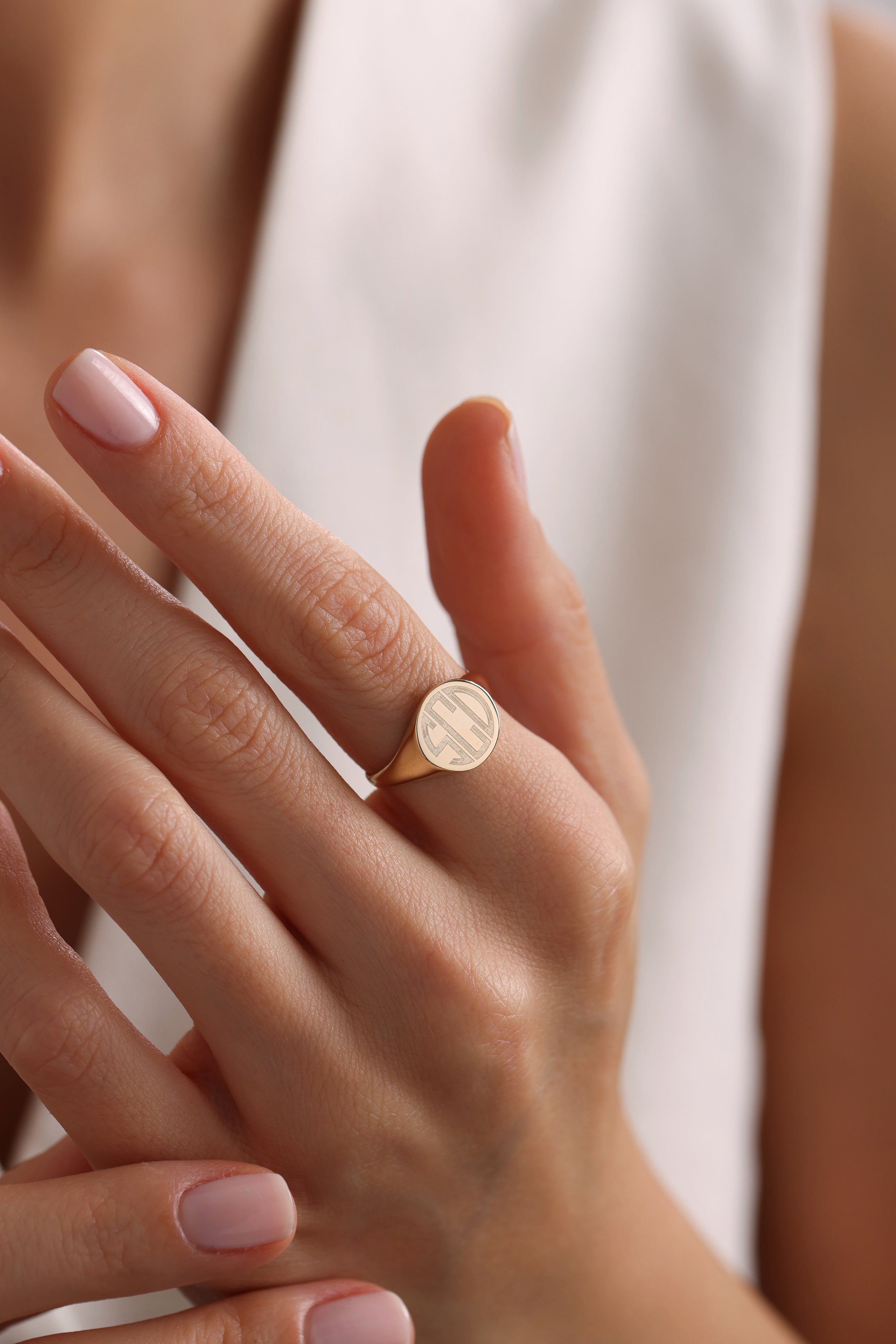 14k Gold Large Signet Ring