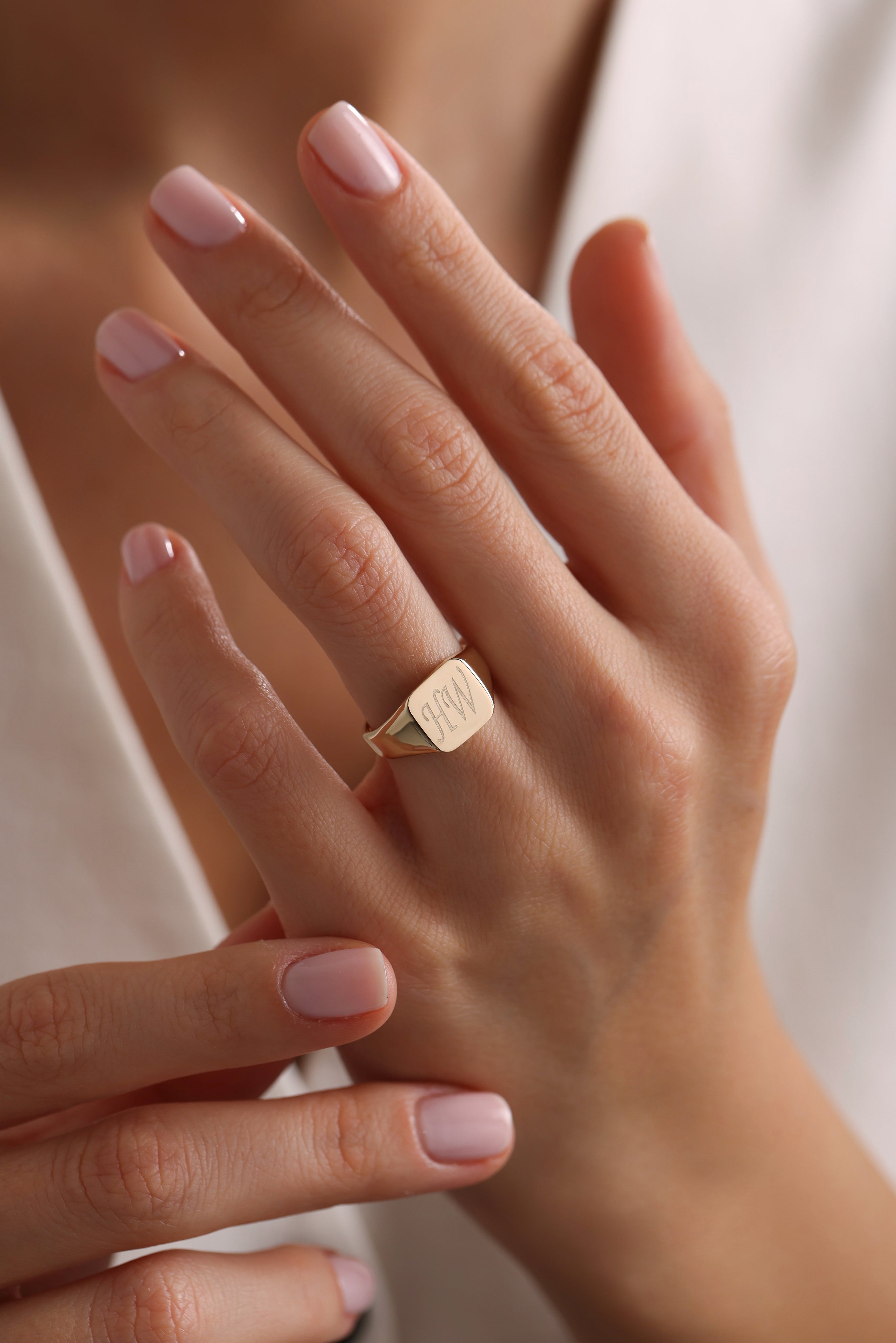 14k Gold Signet Men Ring