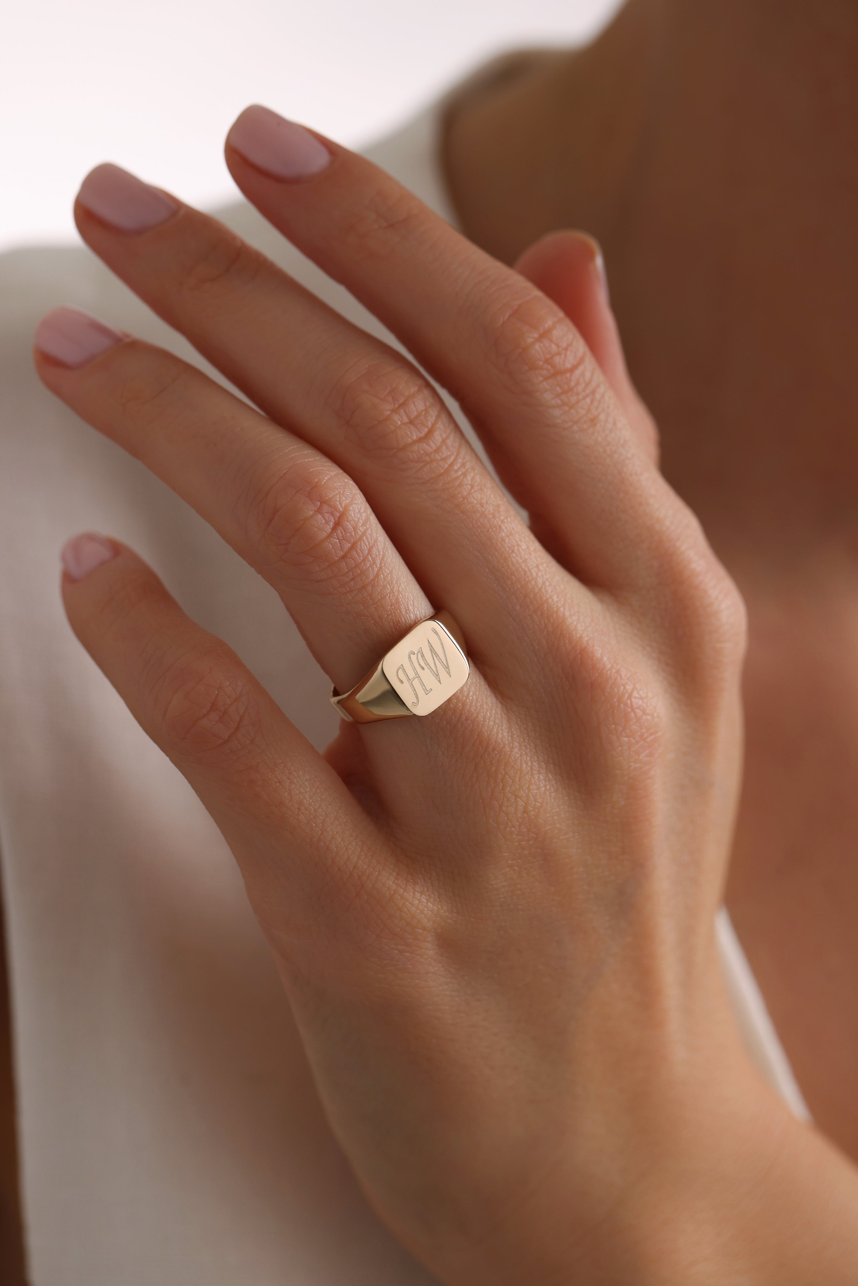14k Gold Signet Men Ring