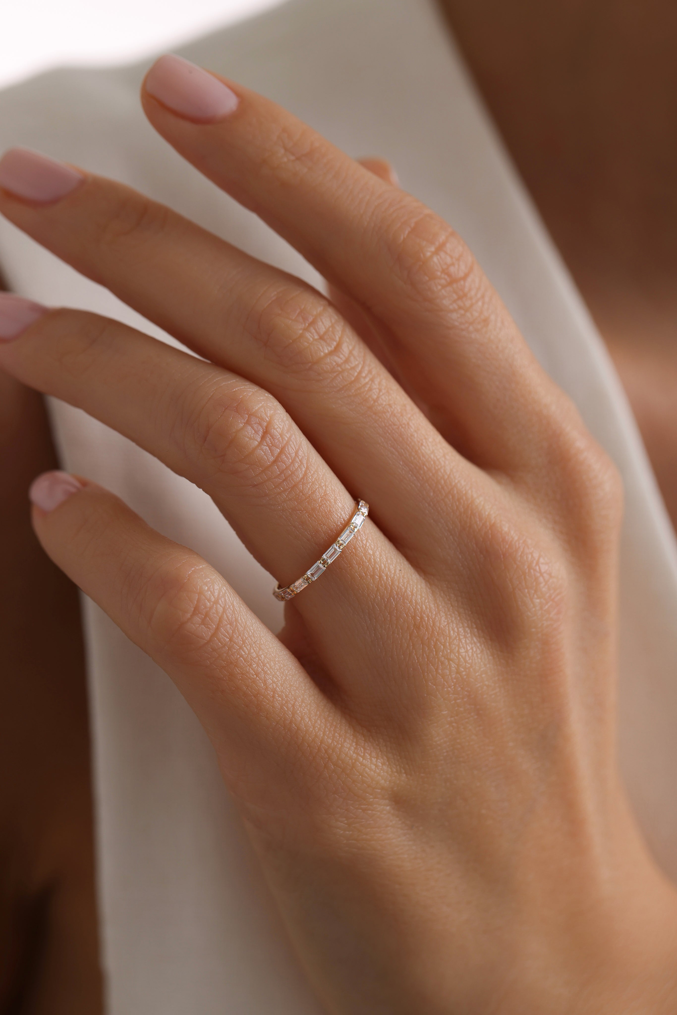 14k Gold Half Eternity Baguette Ring