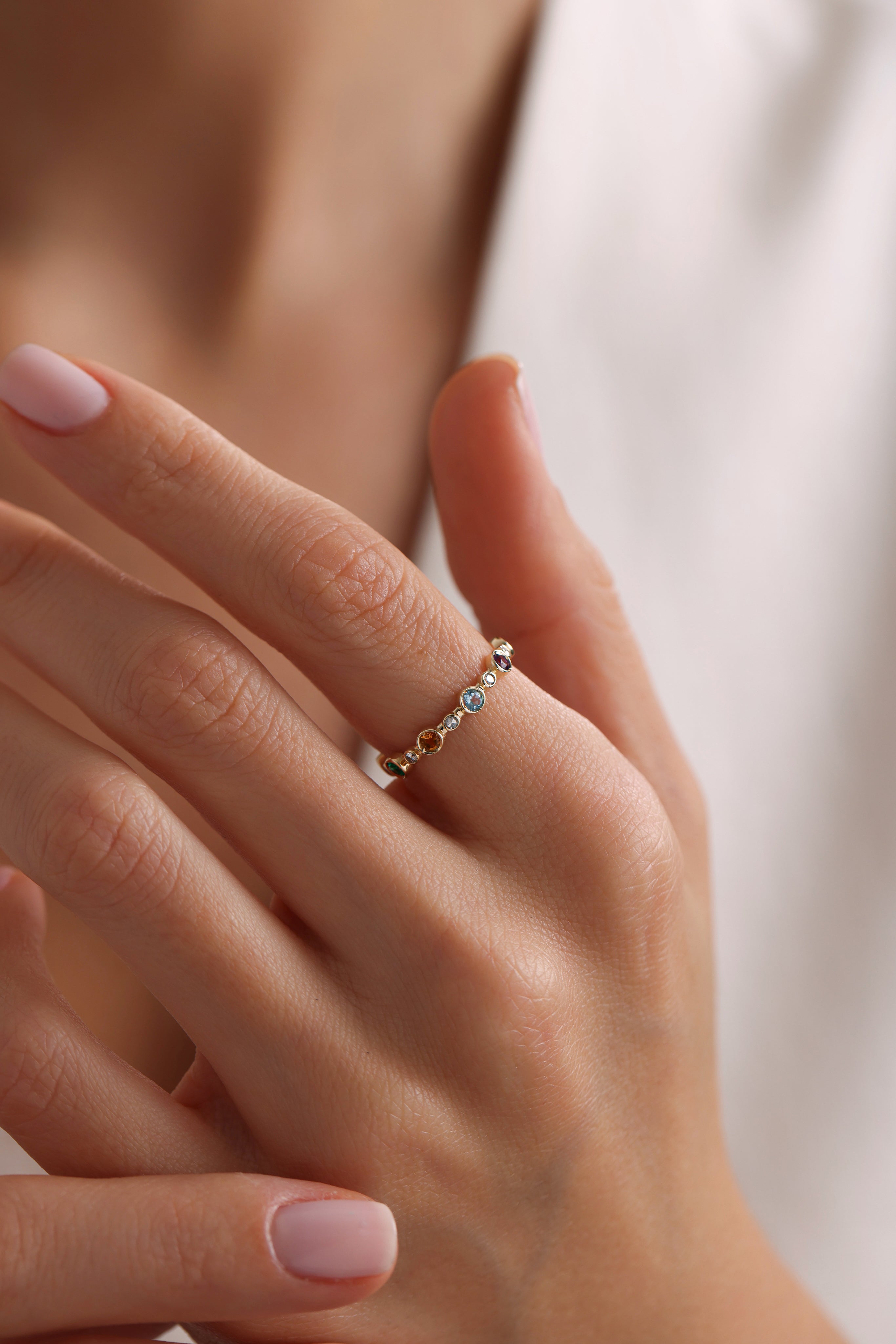 14k Gold Eternity Birthstone Ring