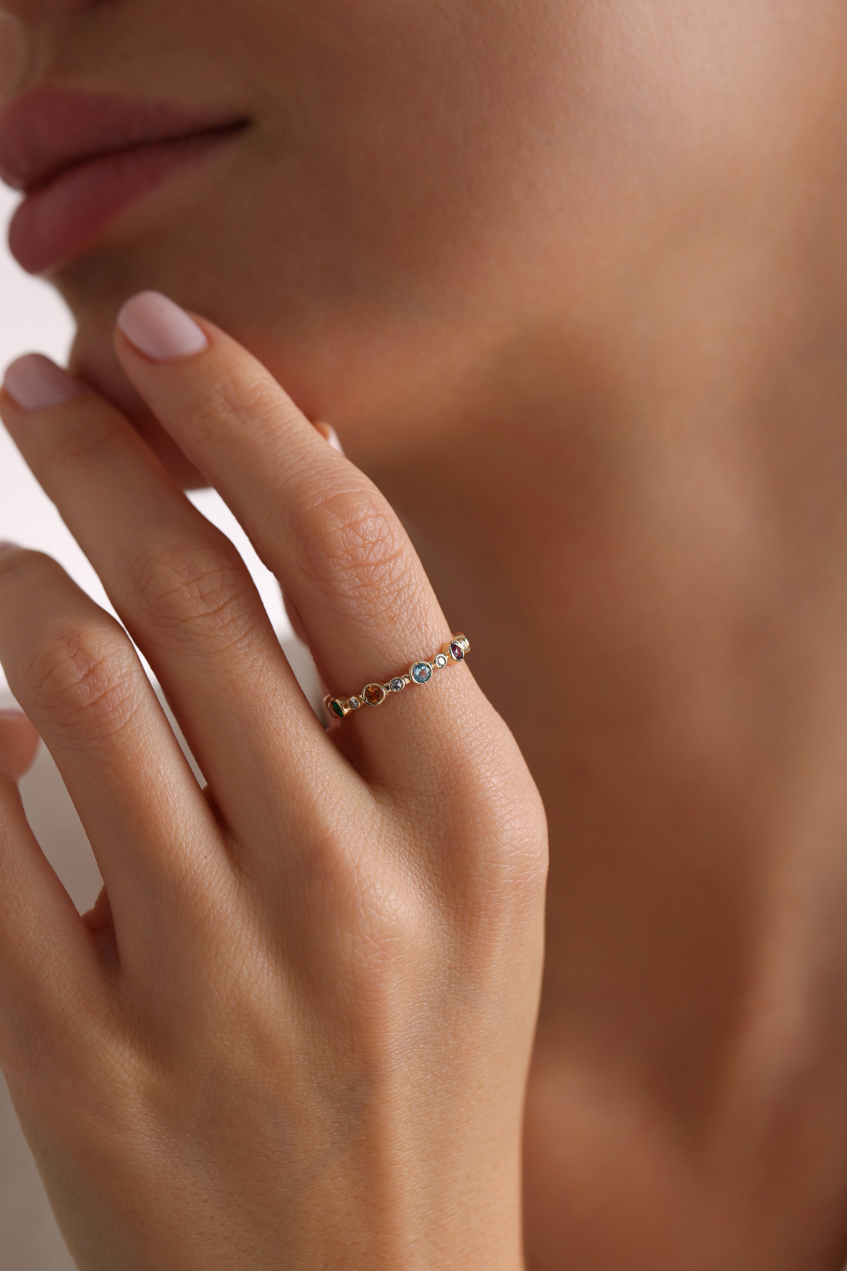 14k Gold Eternity Birthstone Ring