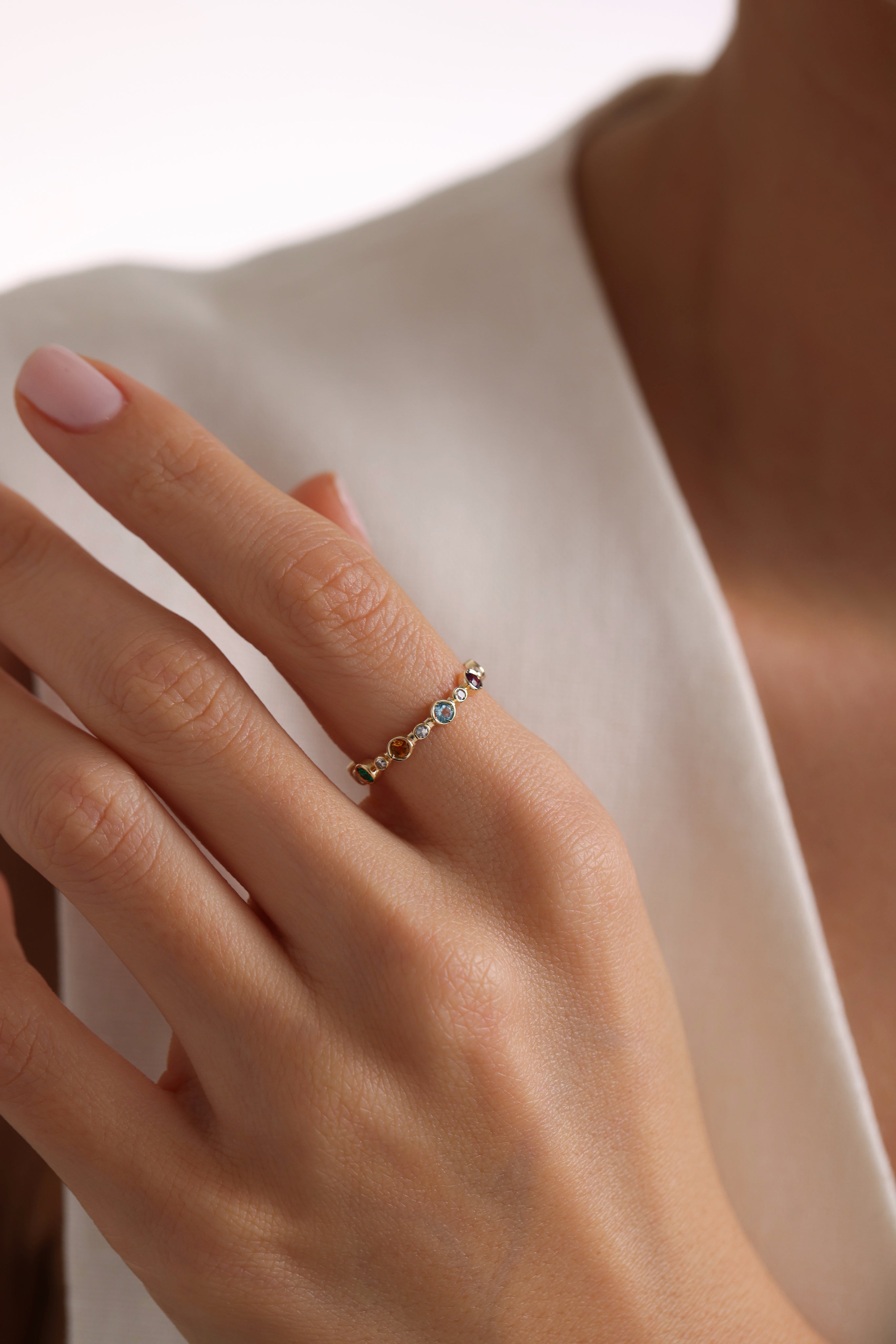 14k Gold Eternity Birthstone Ring