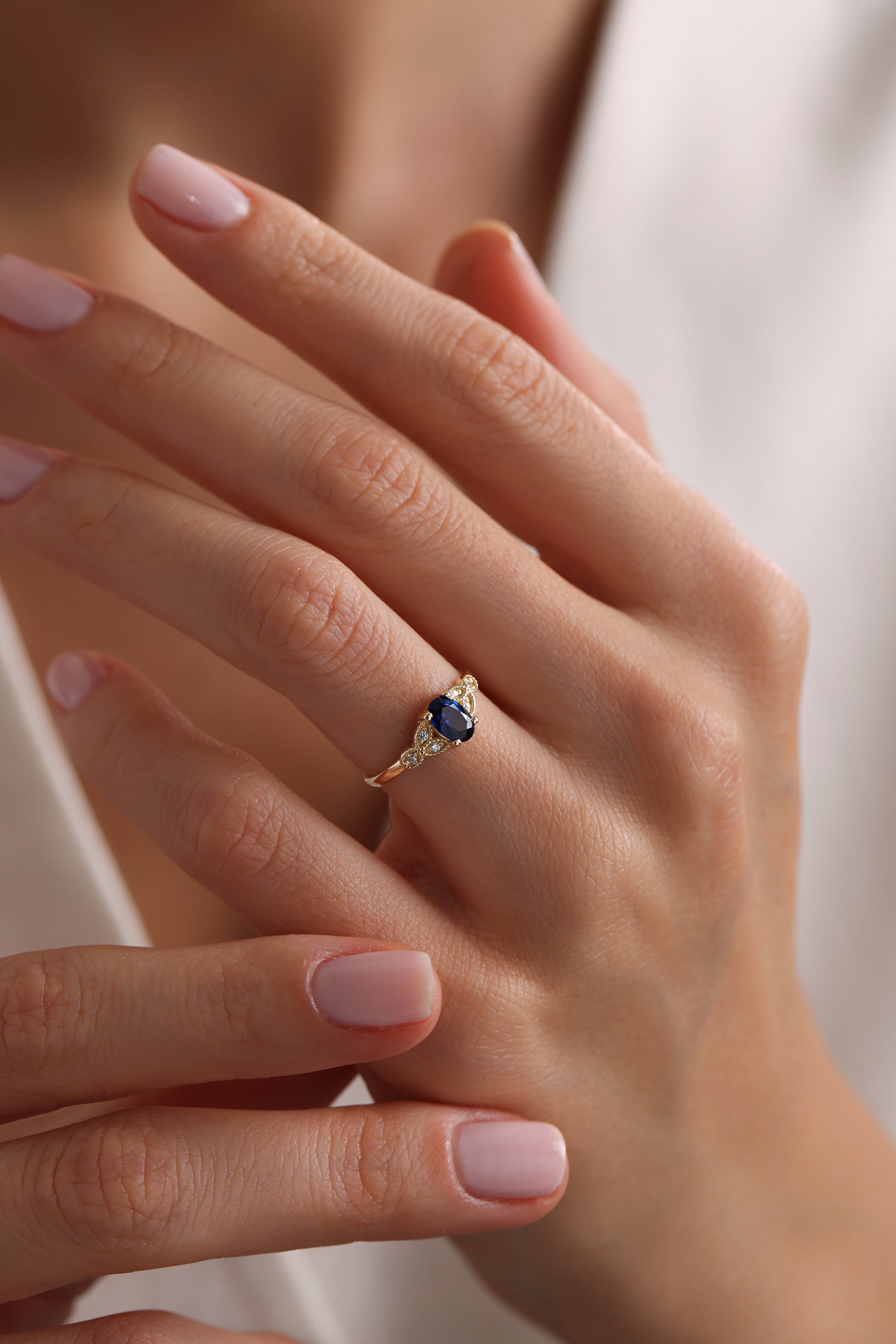 14k Gold Eternal Blue Sapphire Ring