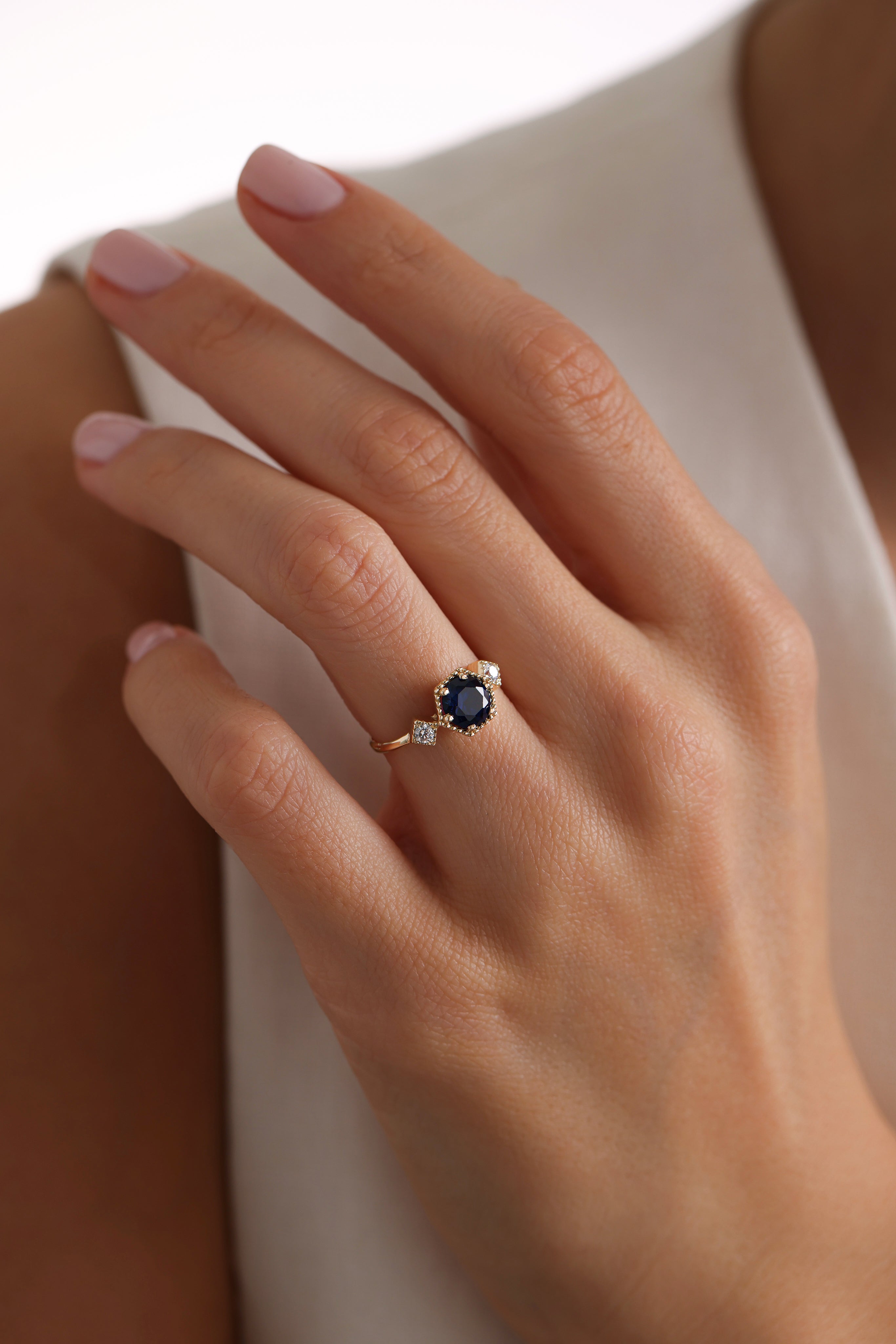 14k Gold Midnight Star Sapphire Ring