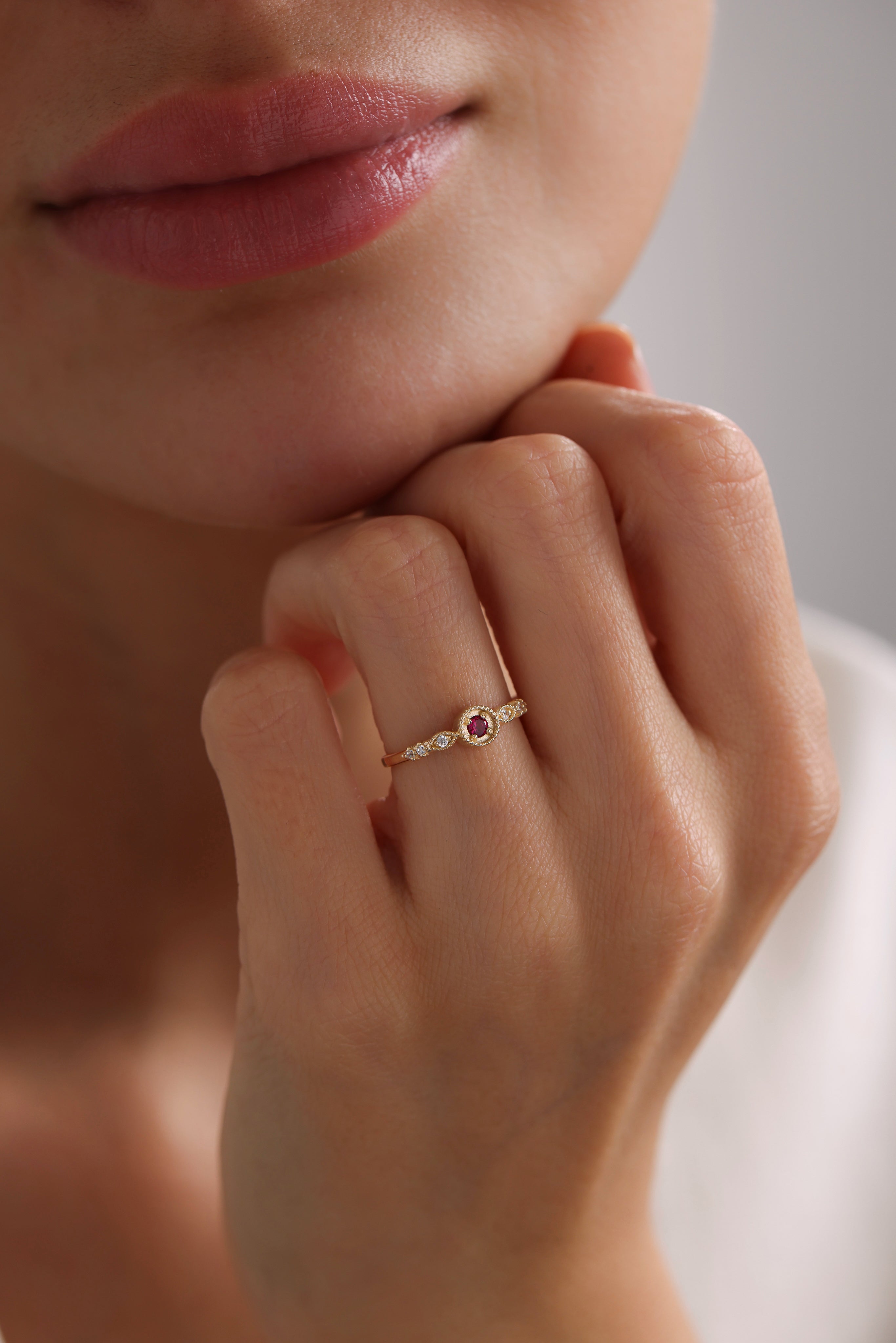 14k Gold Scarlet Ruby Ring