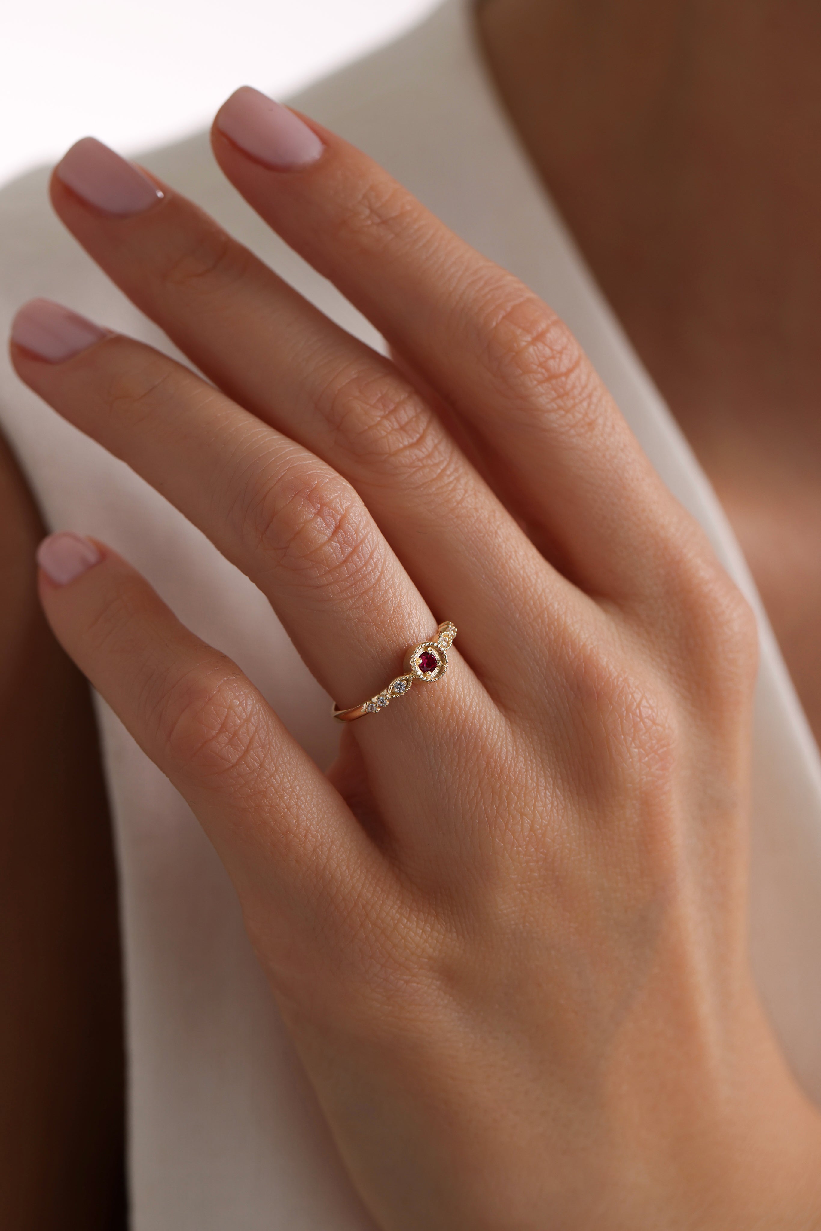 14k Gold Scarlet Ruby Ring