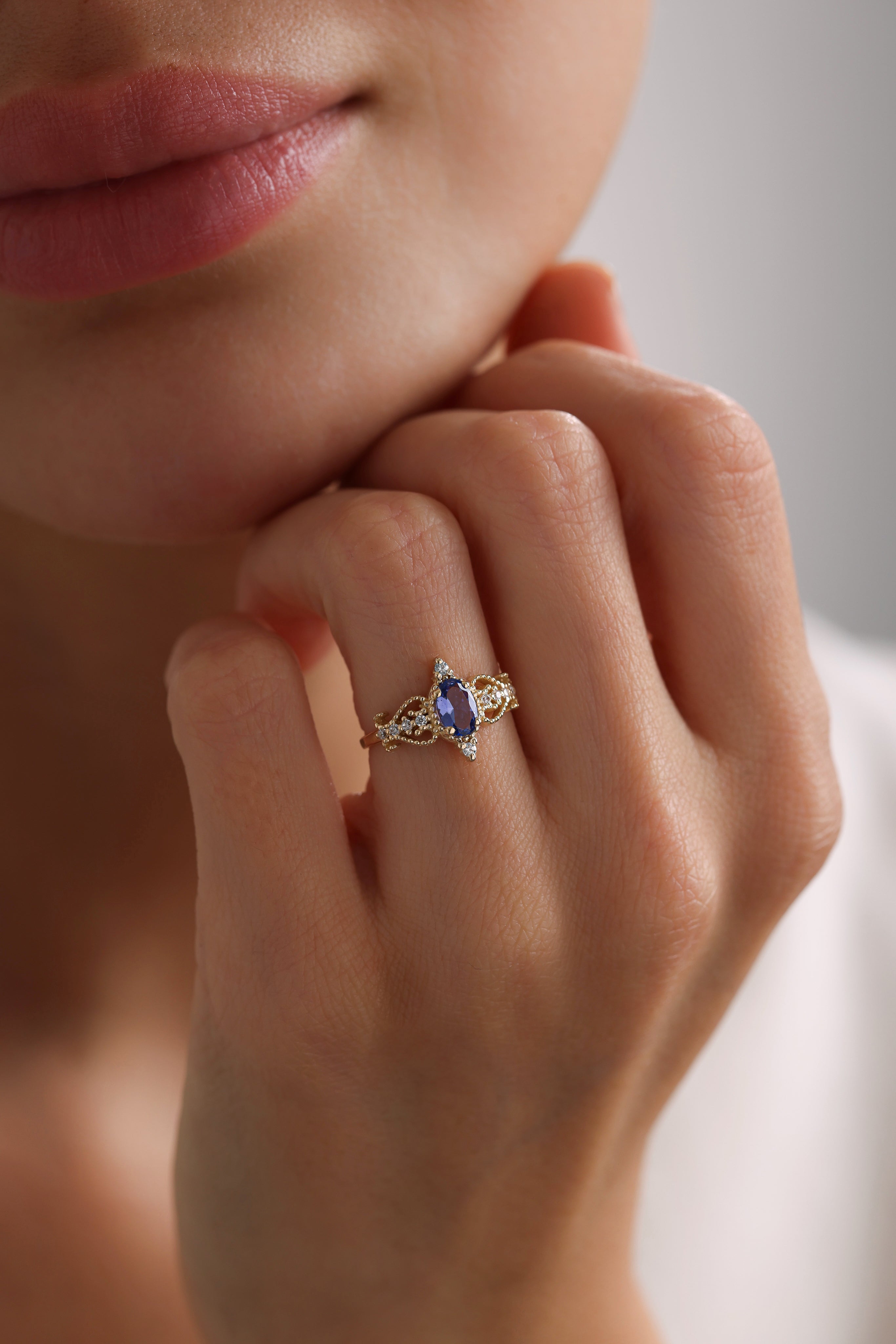 14k Gold Royal Bloom Sapphire Ring