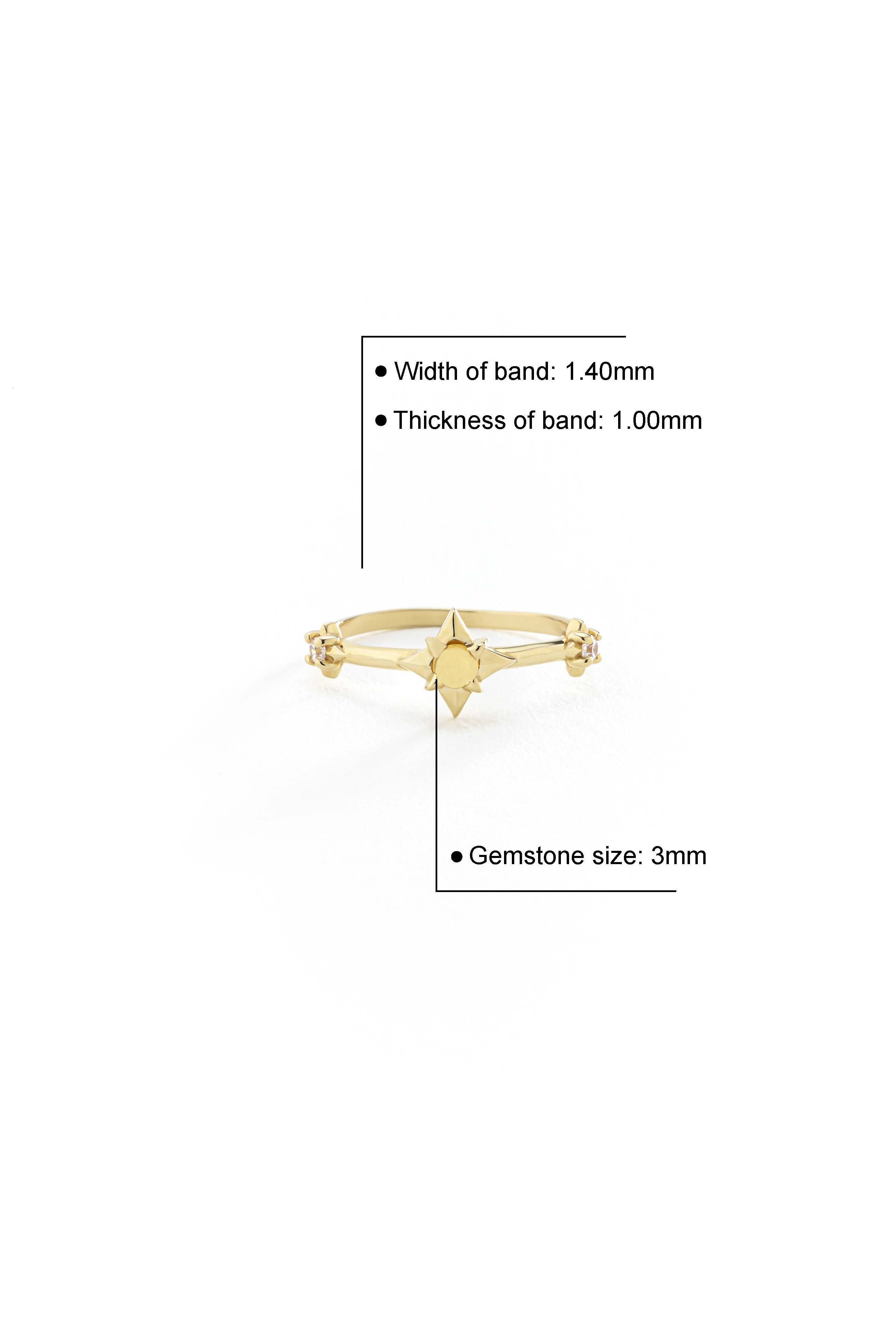 14k Gold Starlight Citrine Ring