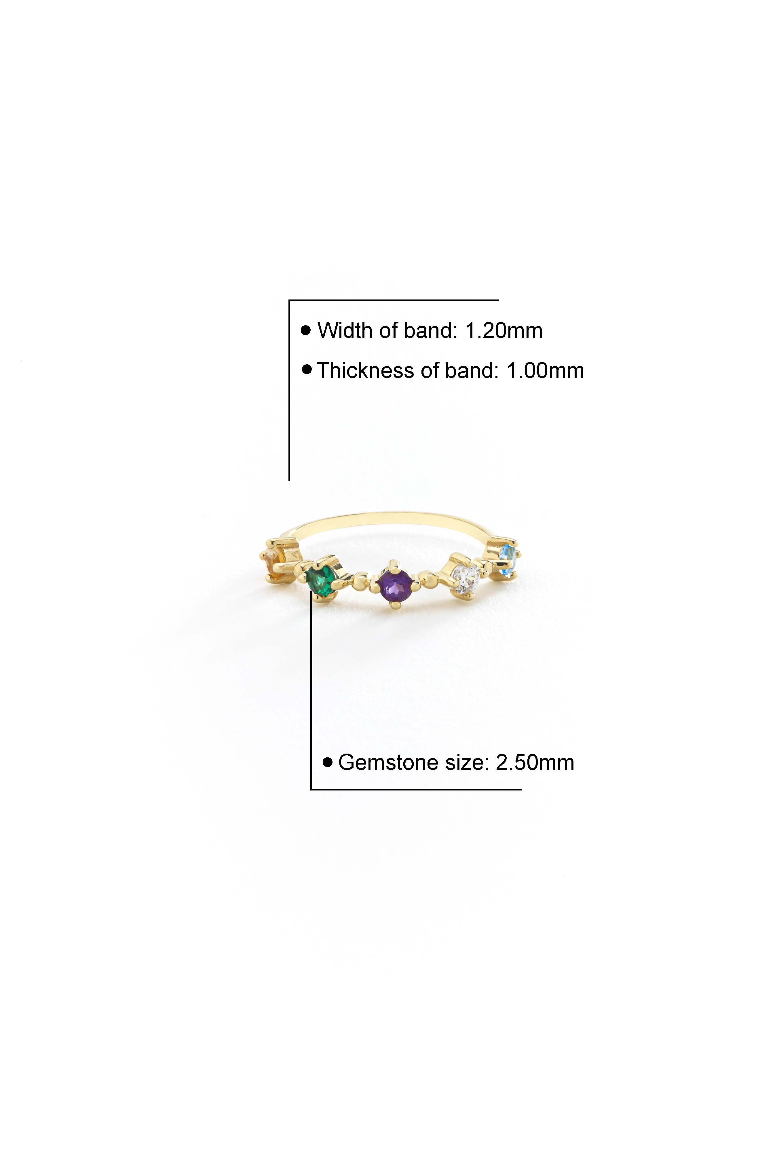 14k Gold Elegant Birthstone Ring