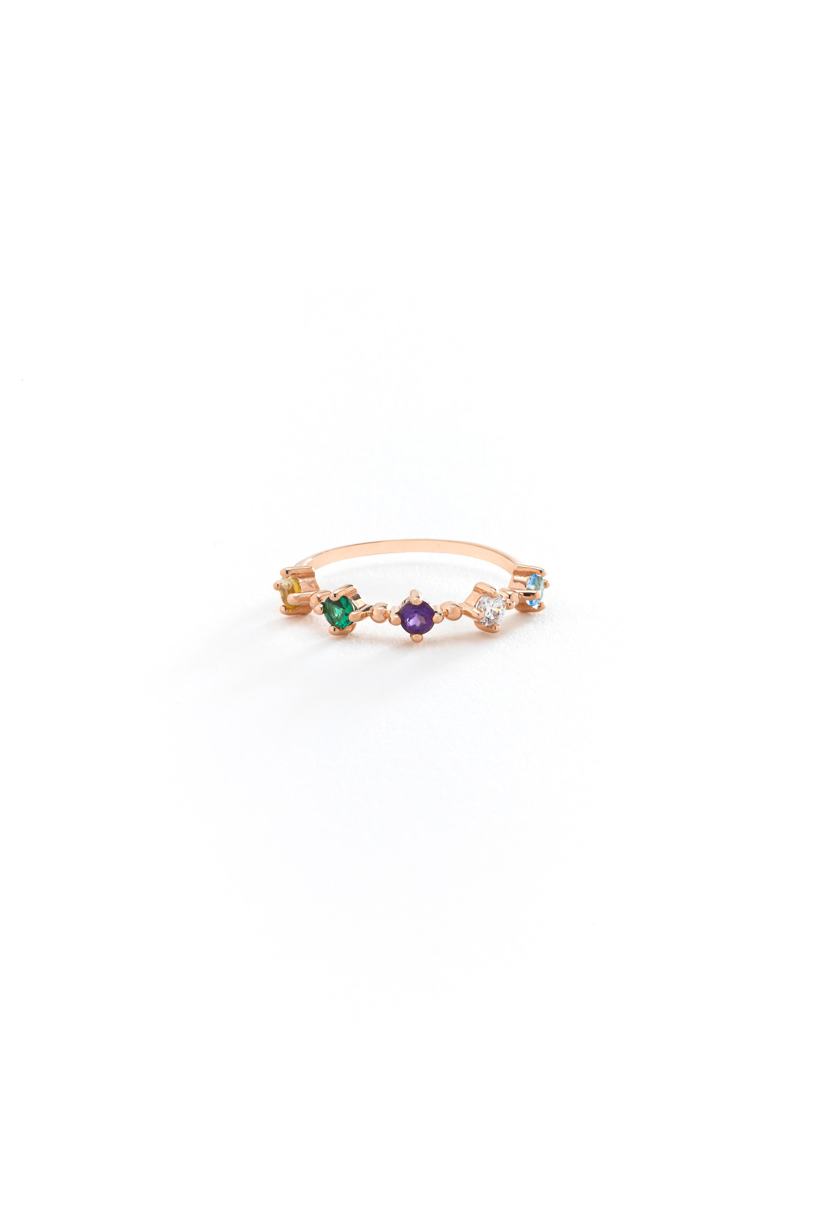 14k Gold Elegant Birthstone Ring