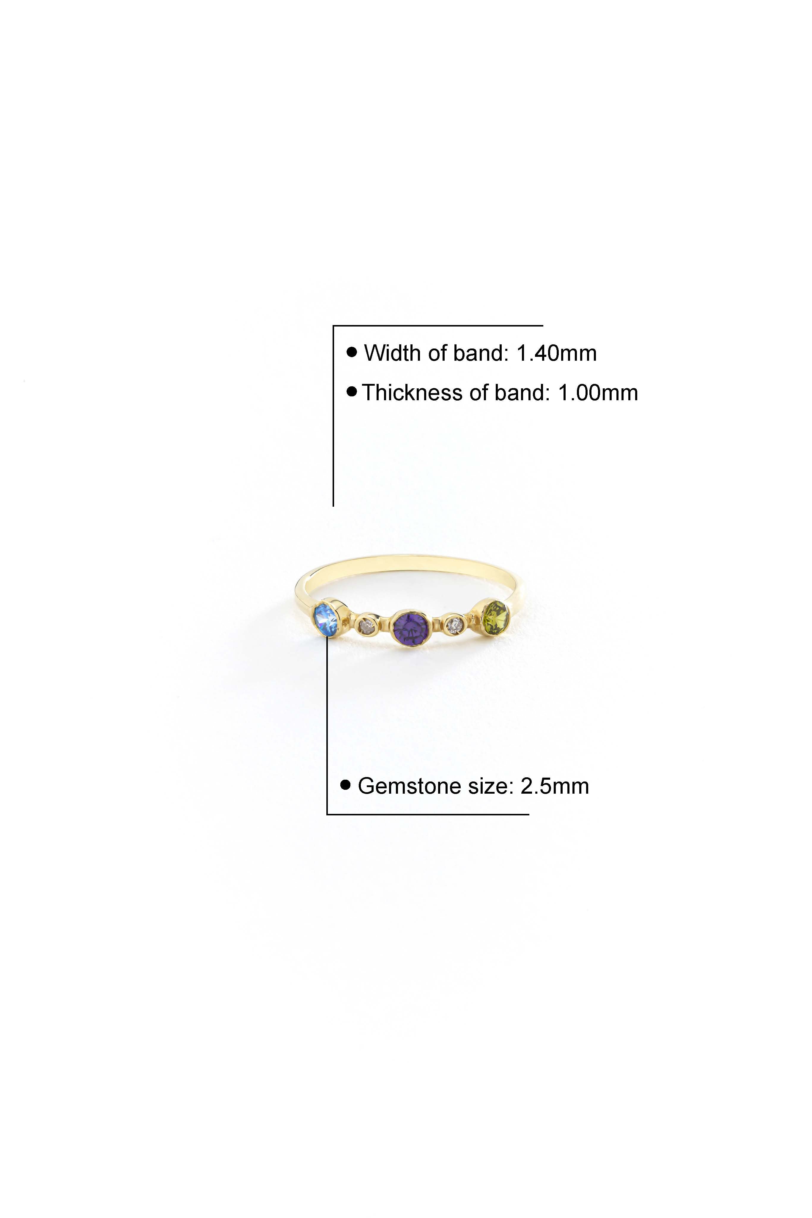 14k Gold Minimal Birthstone Ring