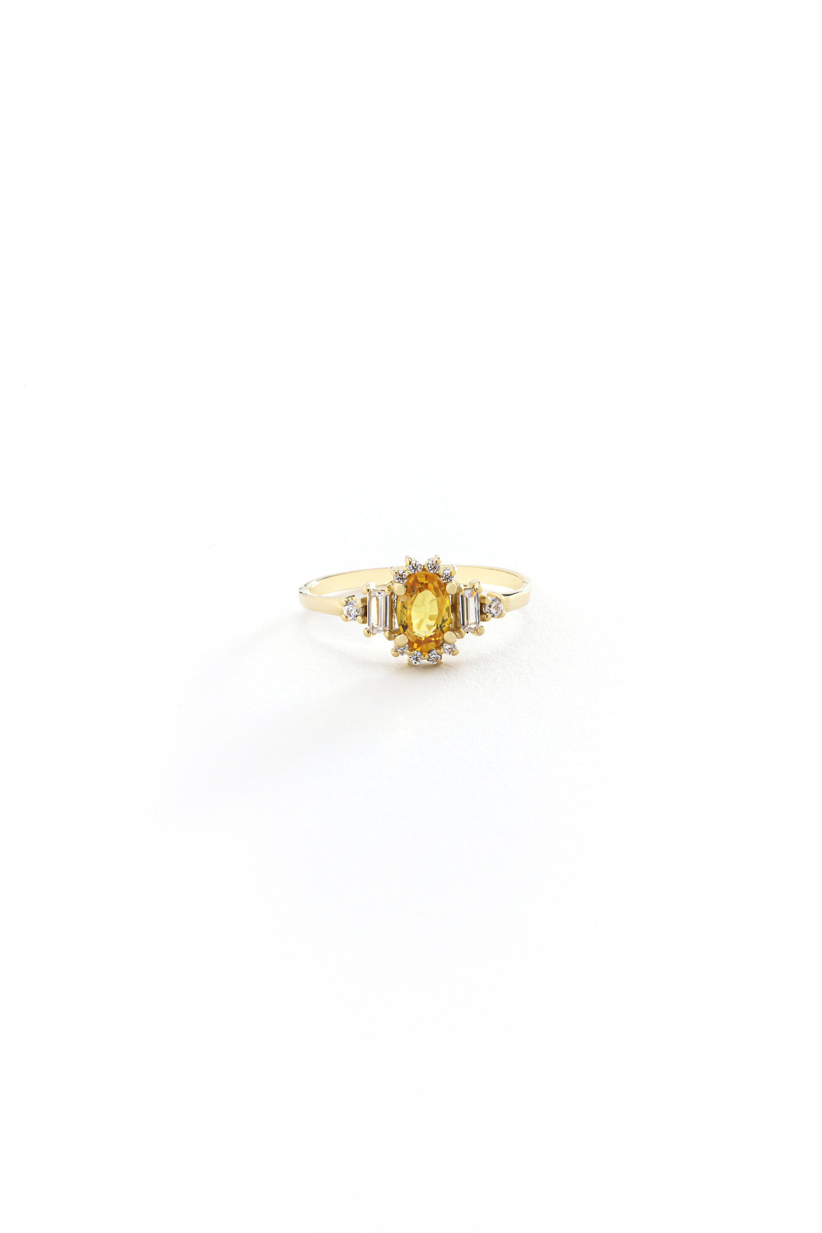 14k Gold Sunshine Grace Citrine Ring