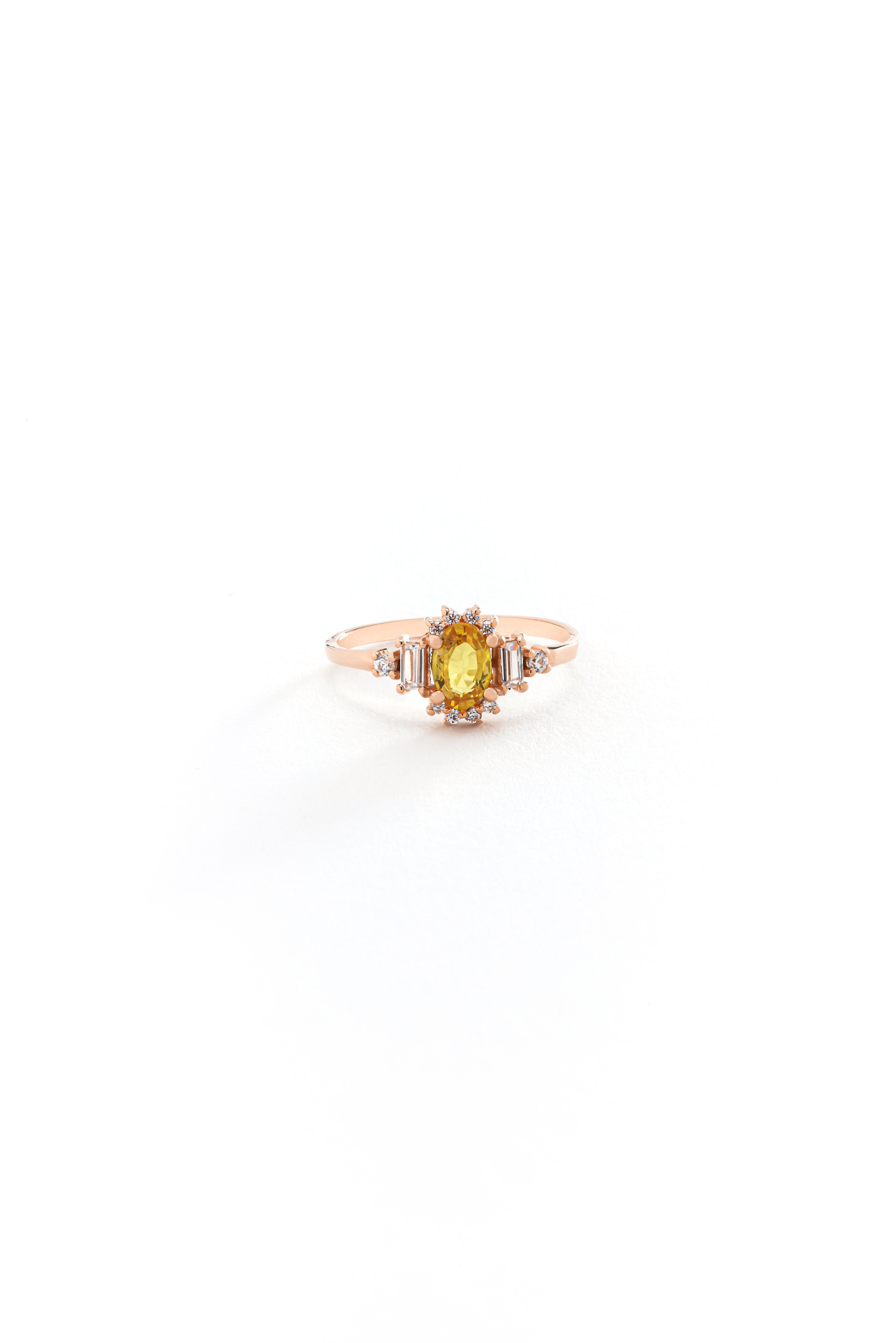 14k Gold Sunshine Grace Citrine Ring