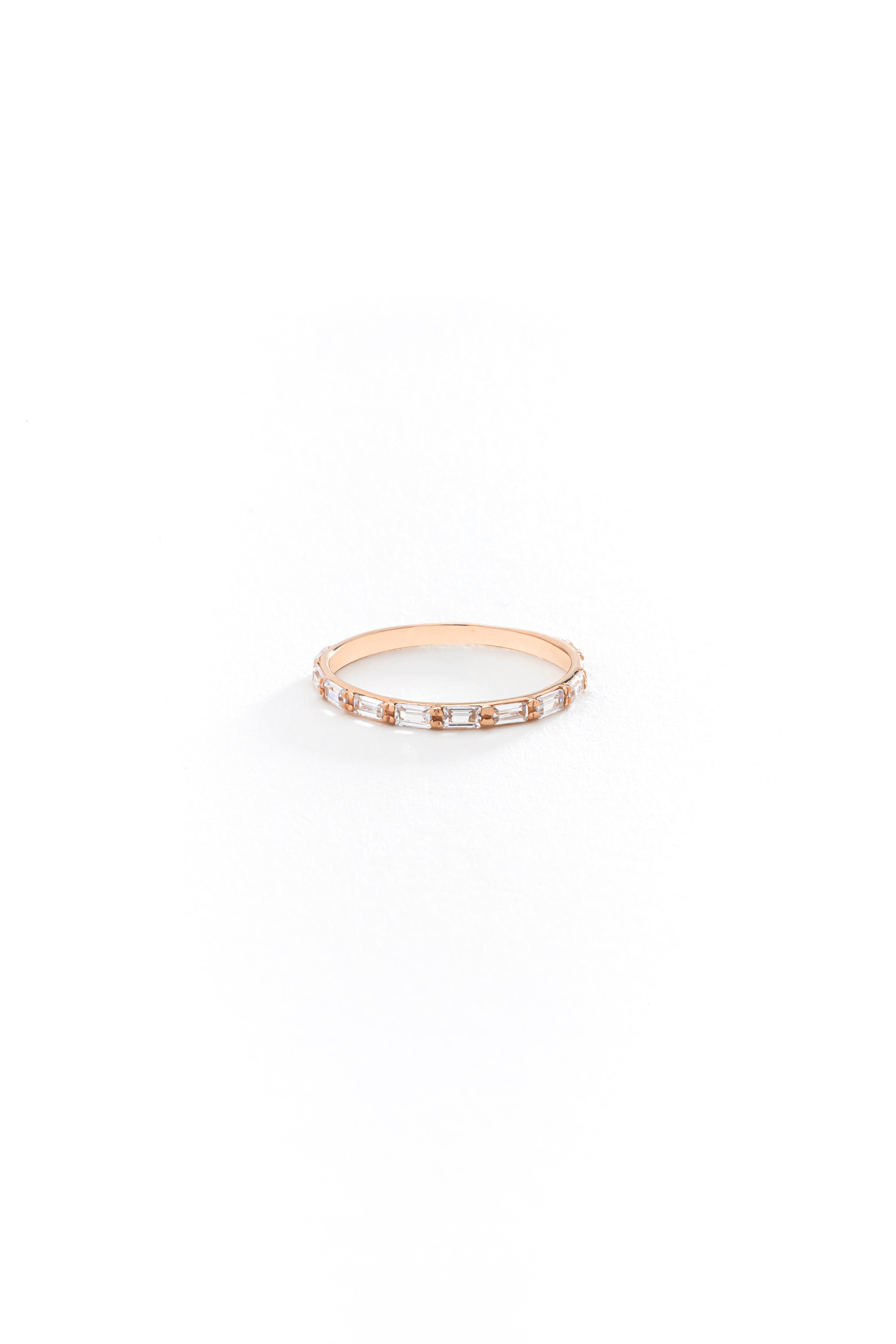 14k Gold Half Eternity Baguette Ring