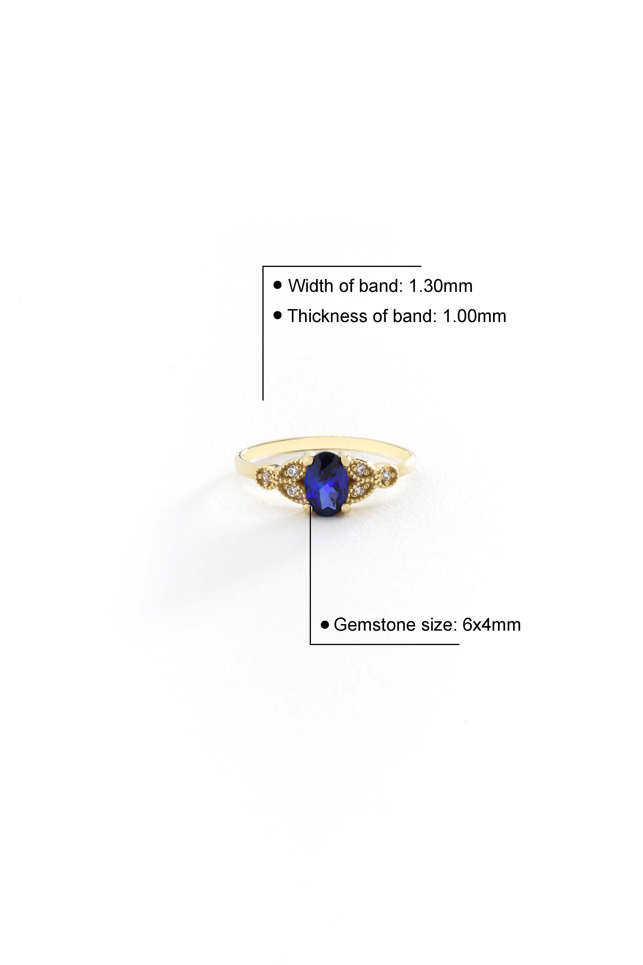 14k Gold Eternal Blue Sapphire Ring