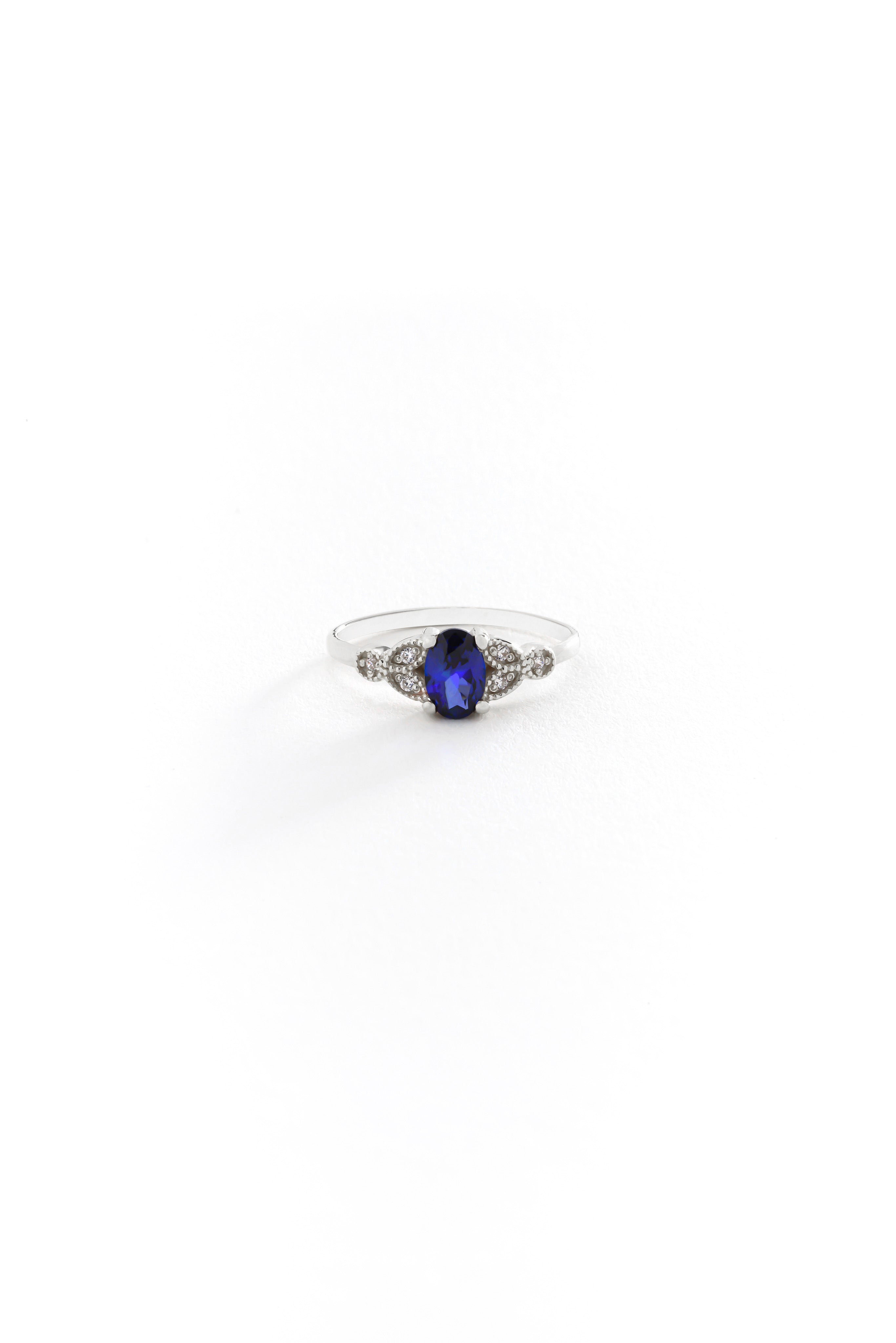 14k Gold Eternal Blue Sapphire Ring
