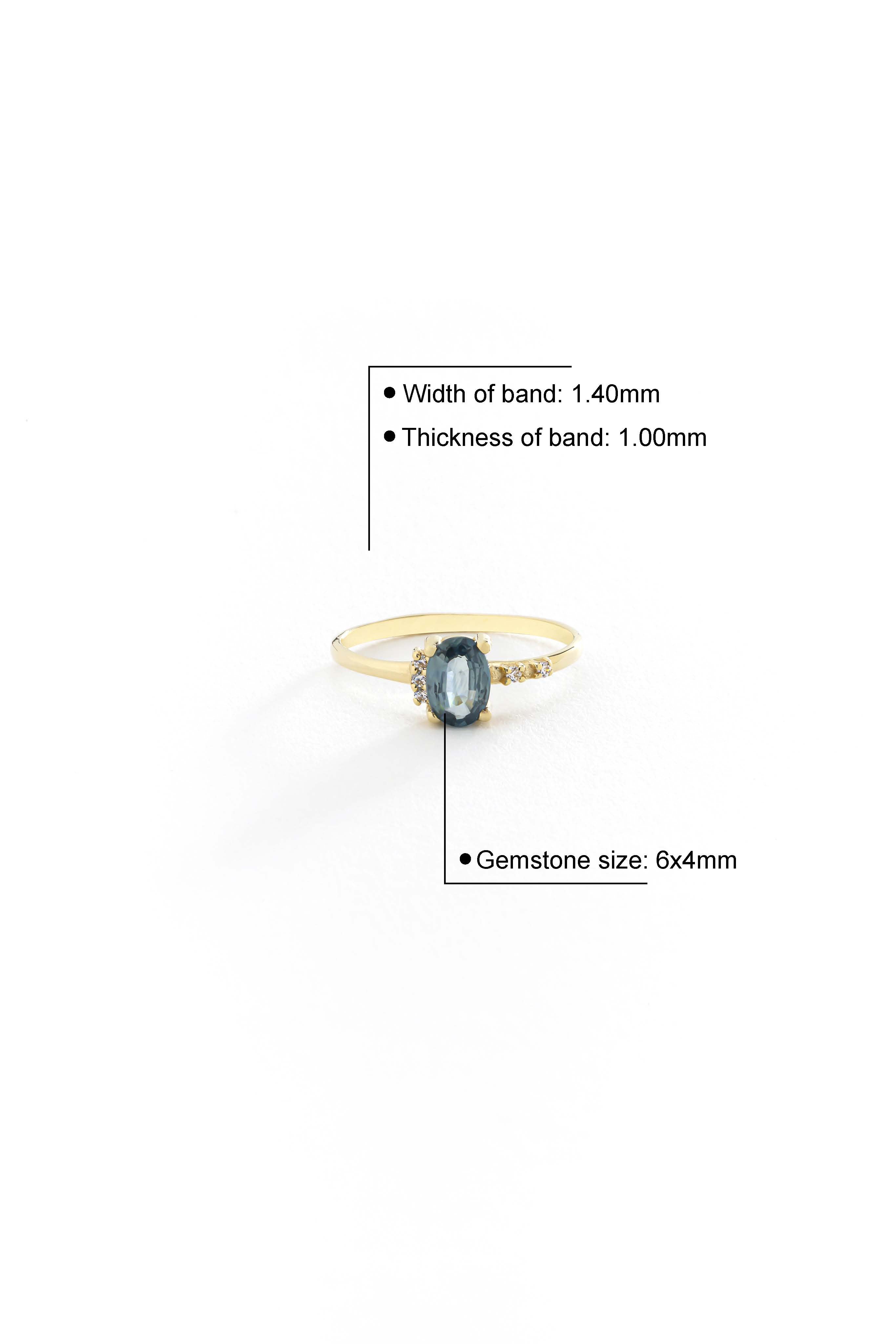 14k Gold Oval London Topaz Ring