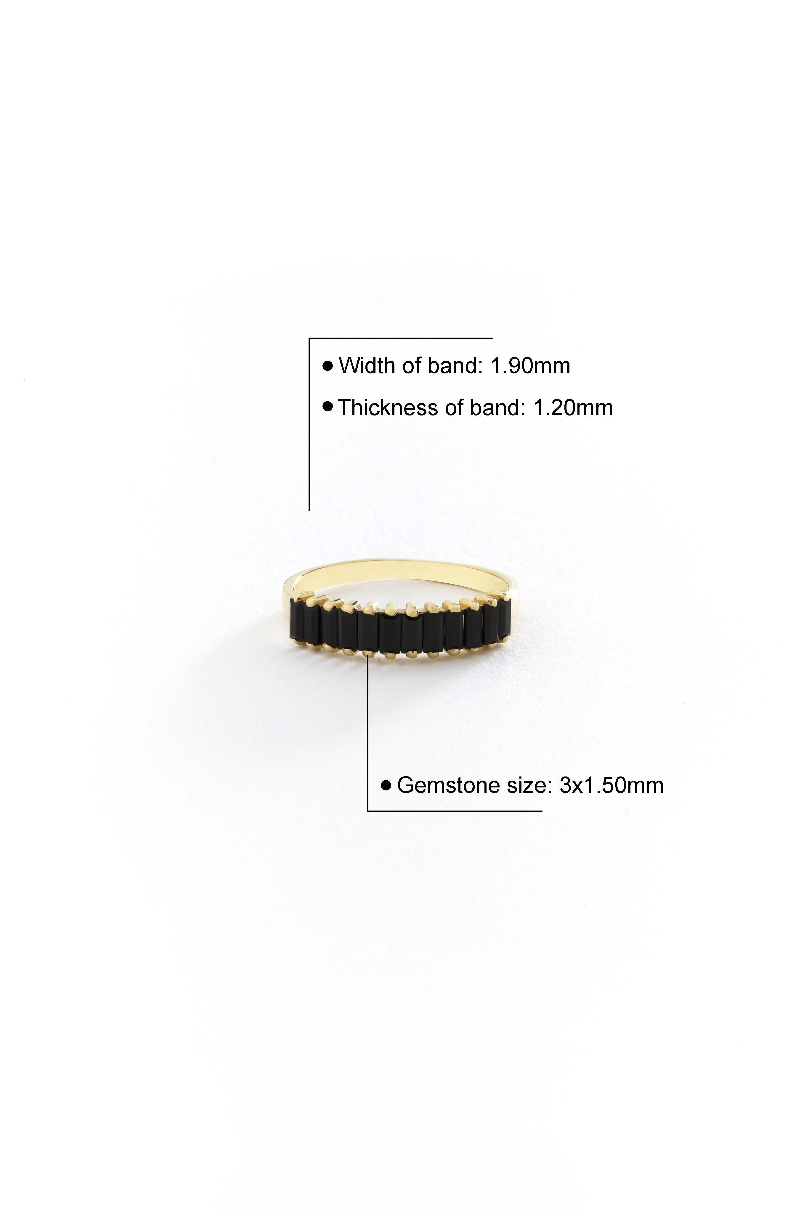 14k Gold Dark Allure Baguette Ring