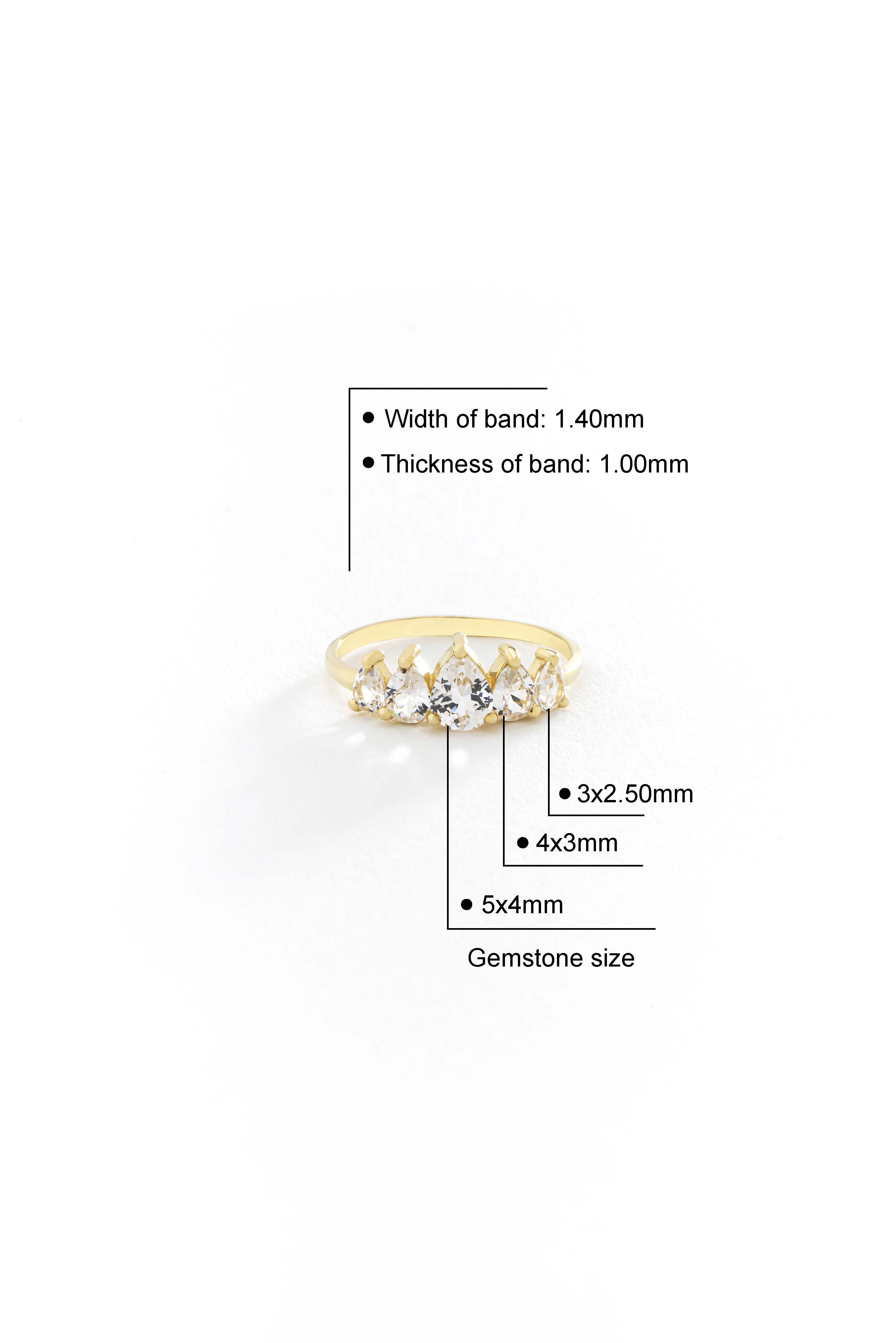 14k Gold Gleaming Drops Ring