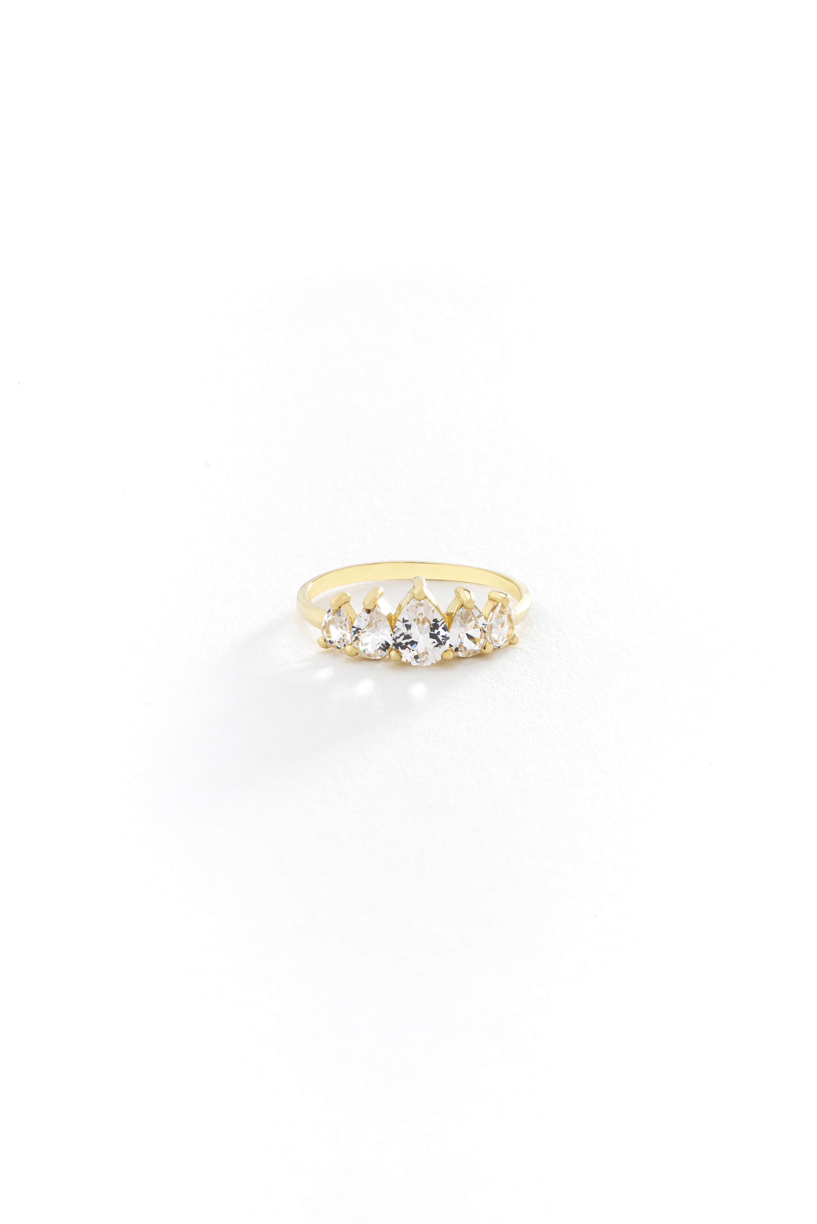 14k Gold Gleaming Drops Ring