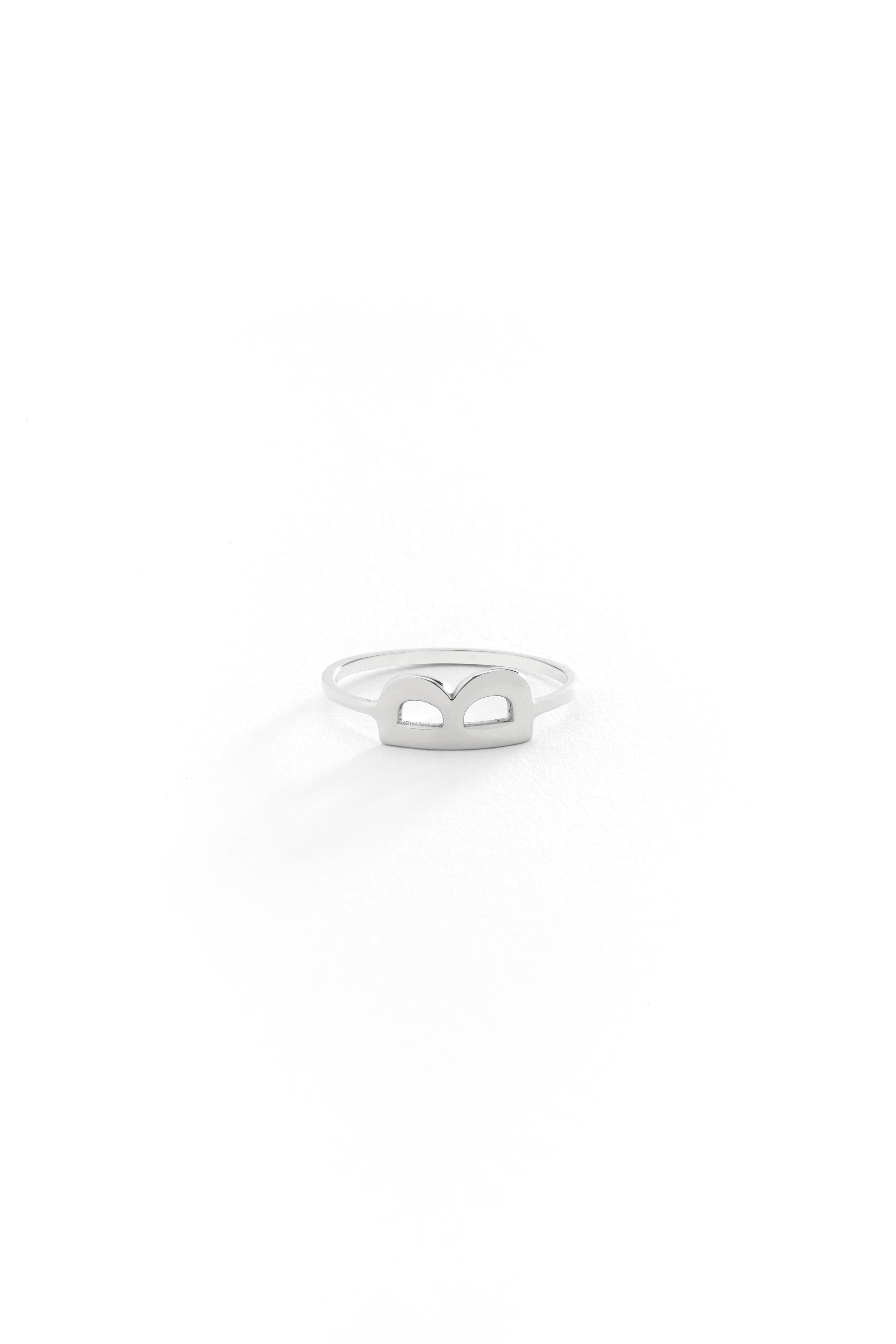 14k Gold Solid Initial Ring