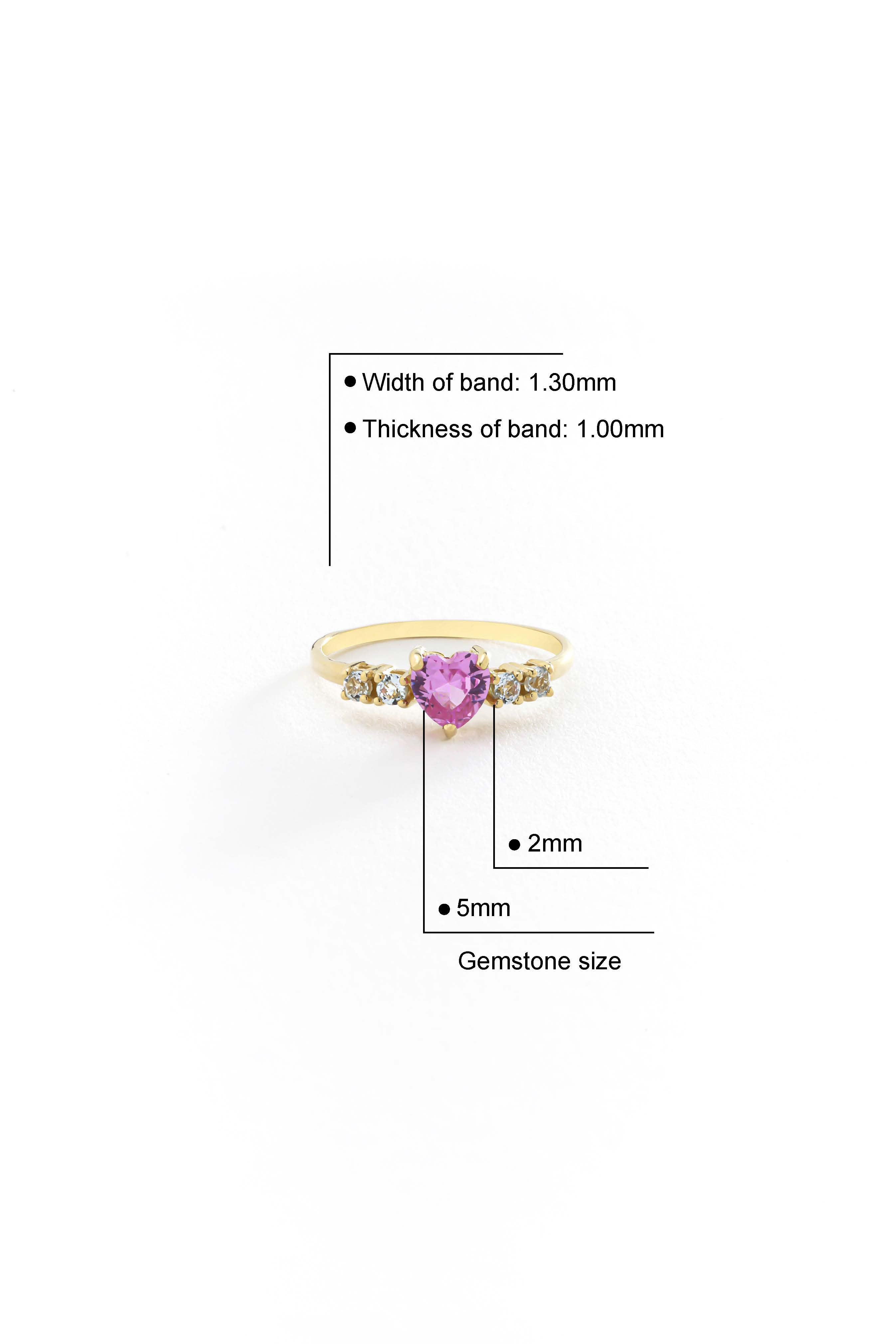 14k Gold Blush Heart Pink Sapphire Ring