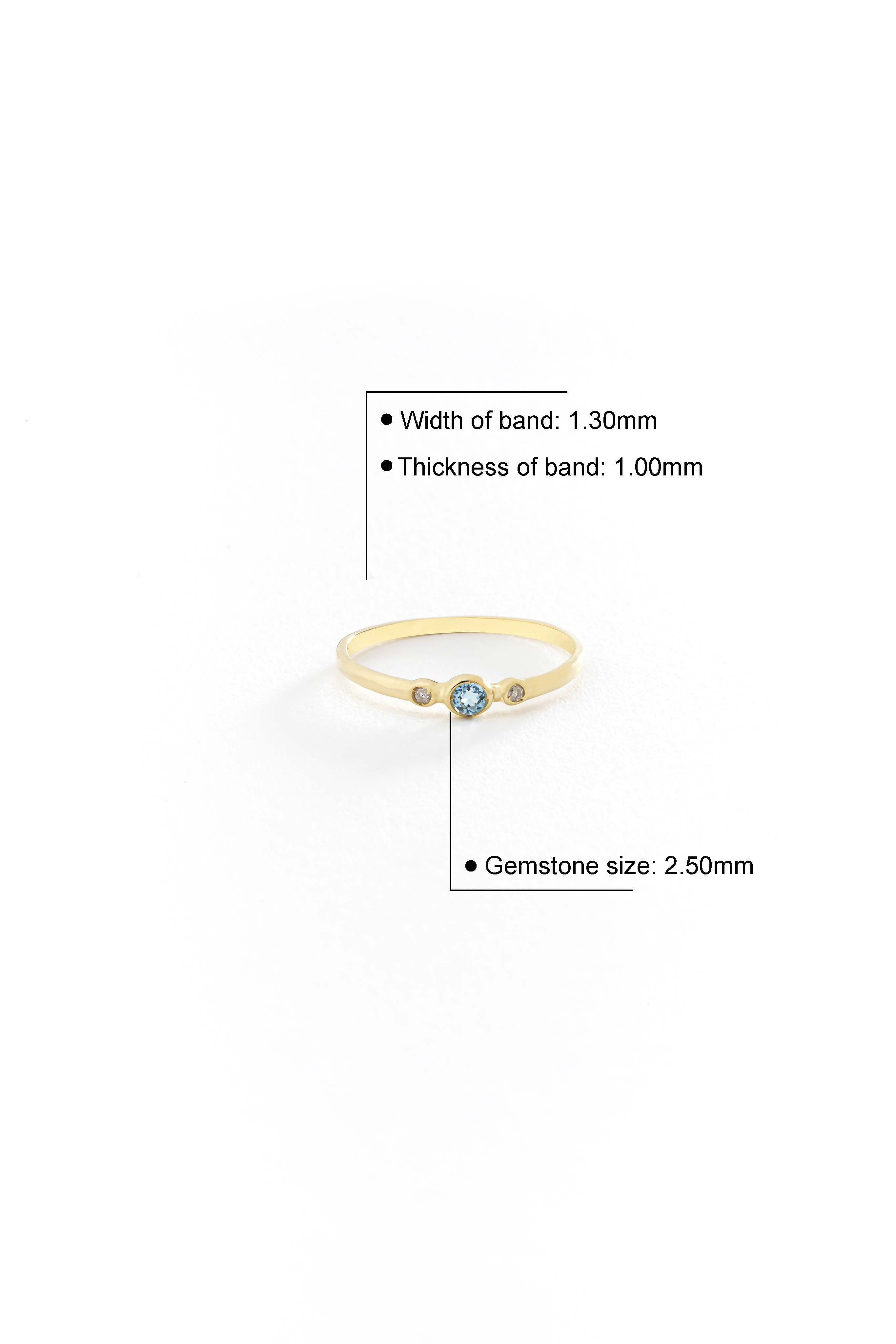 14k Gold Minimal London Topaz Ring