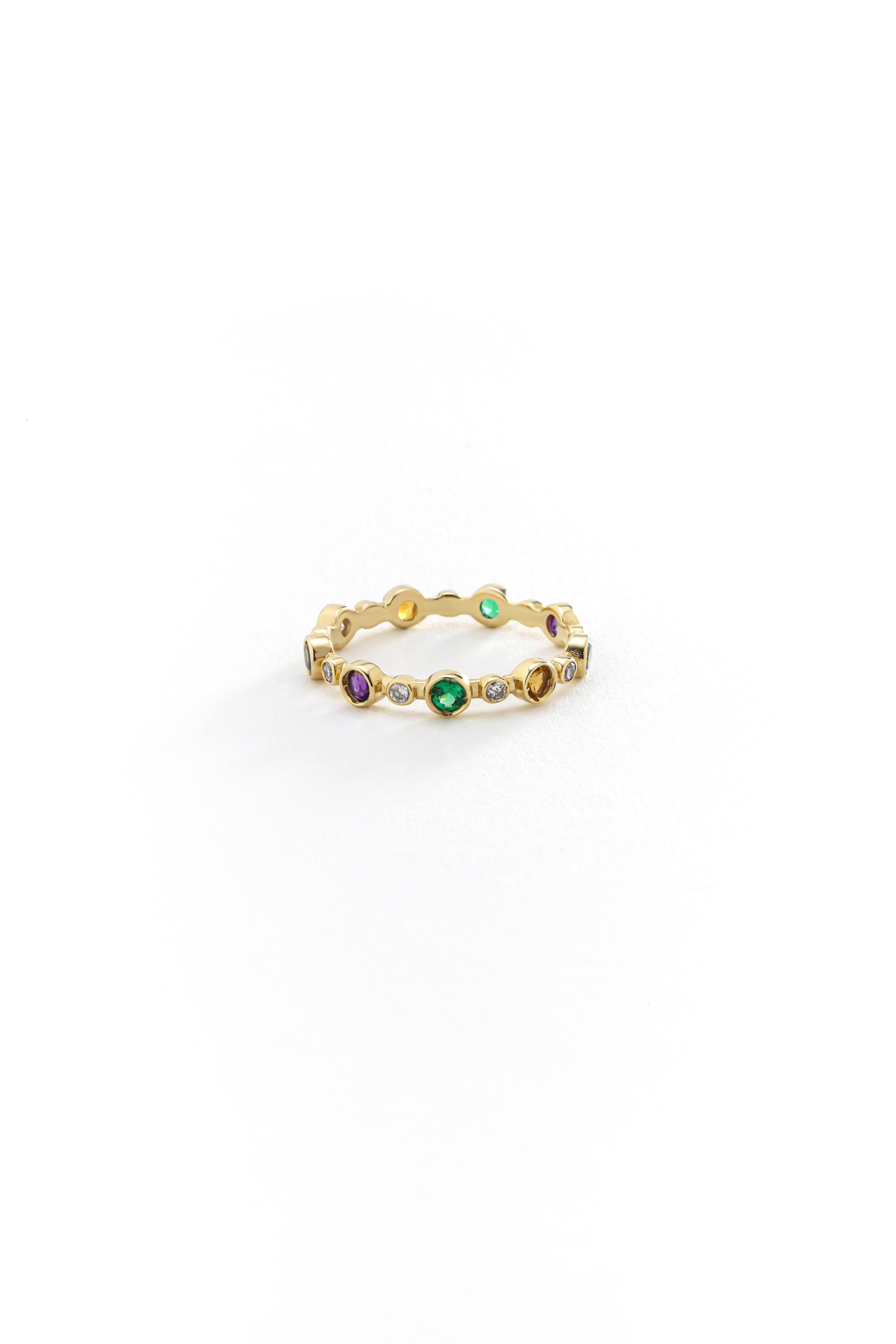 14k Gold Eternity Birthstone Ring