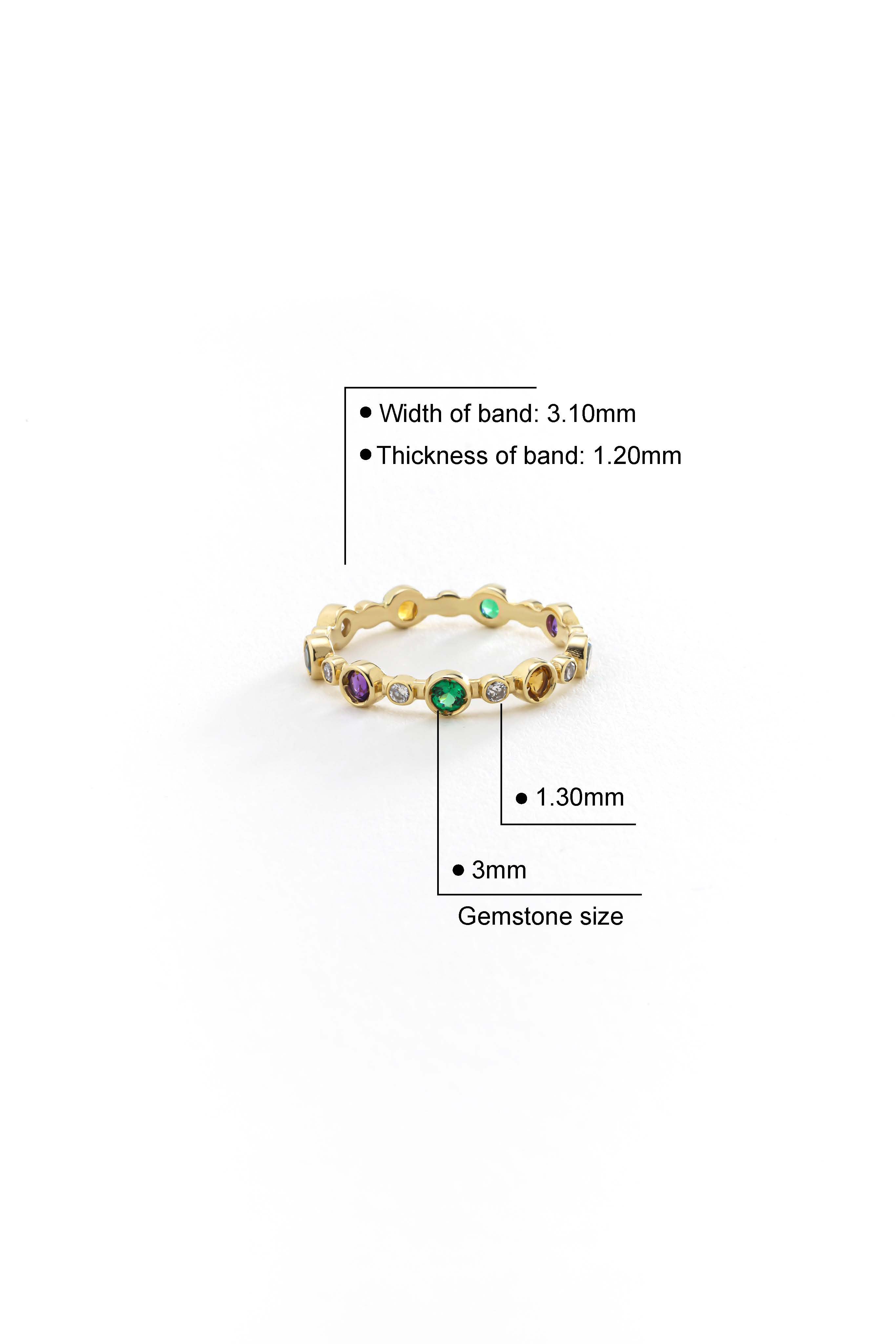14k Gold Eternity Birthstone Ring