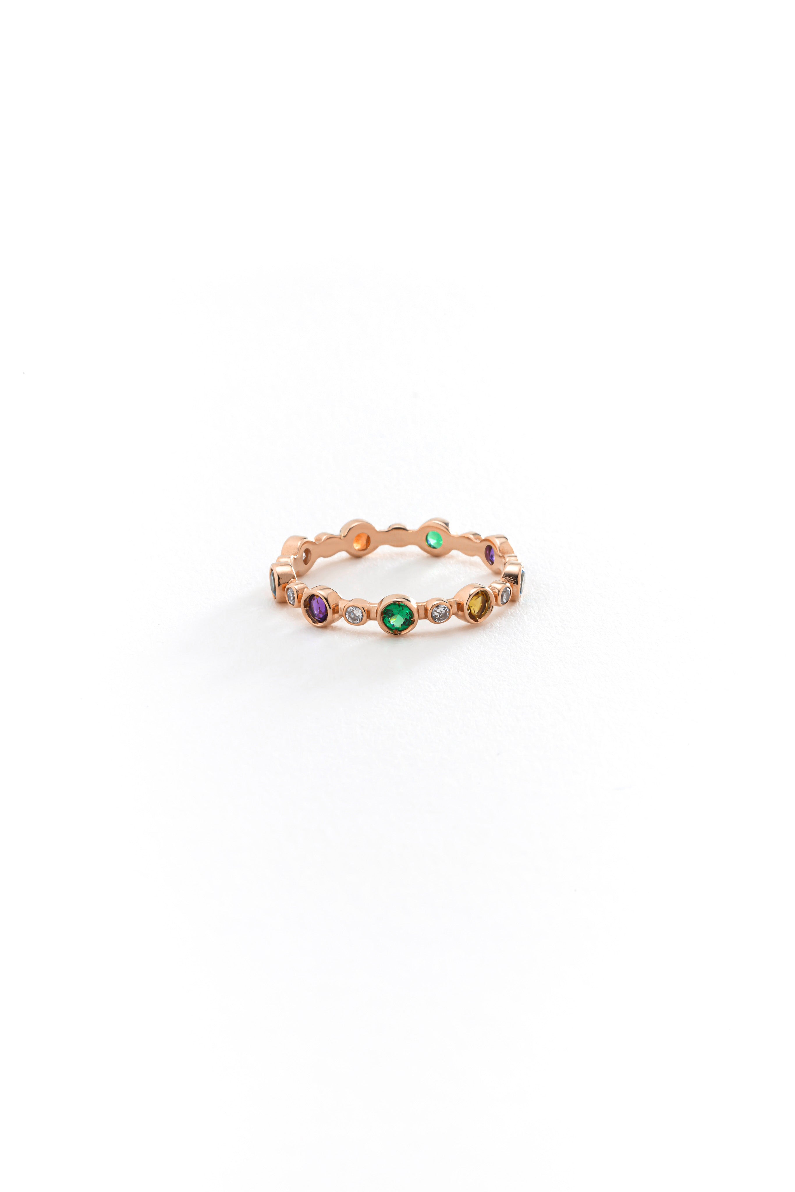 14k Gold Eternity Birthstone Ring
