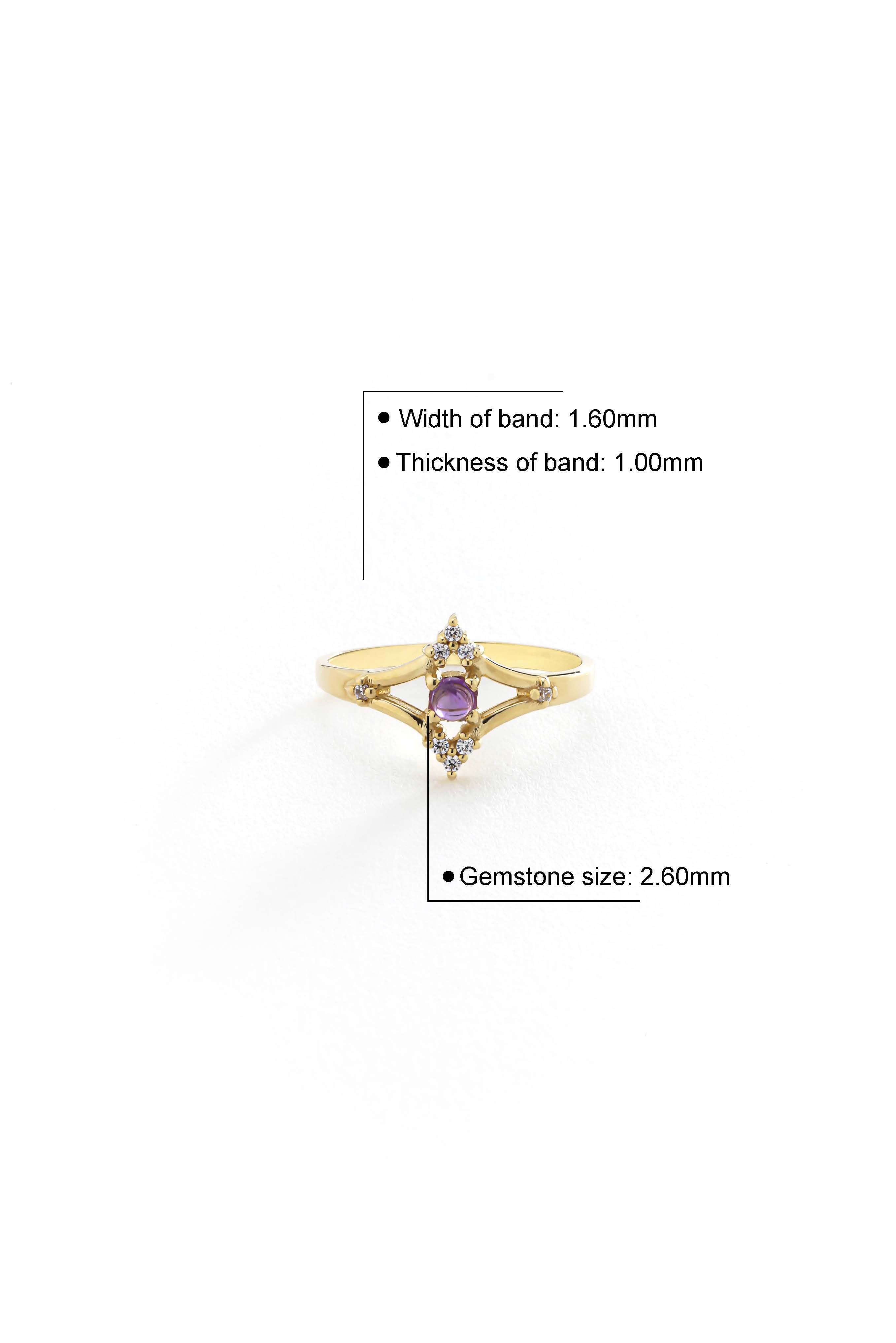 14k Gold Aurora Amethyst Ring