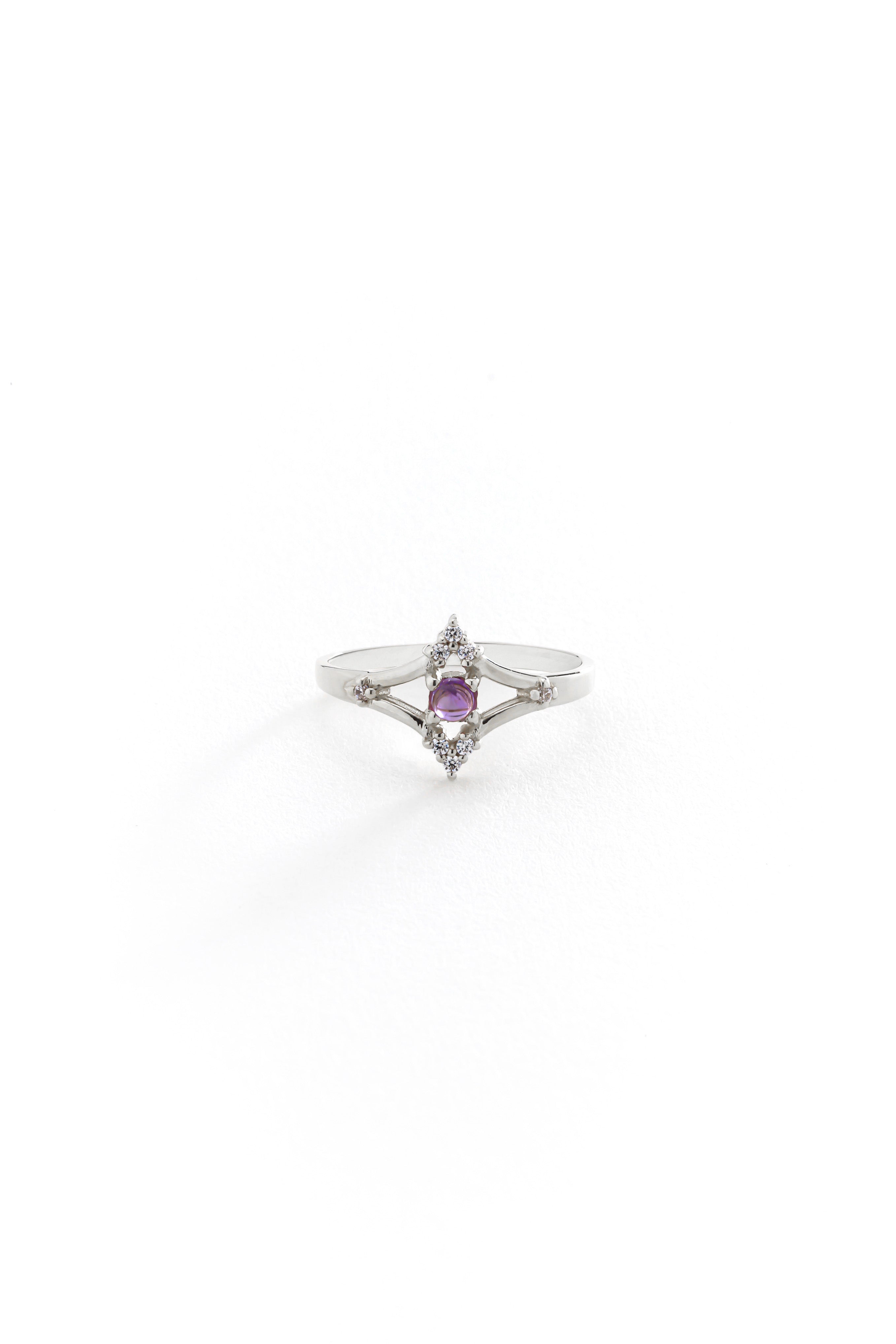 14k Gold Aurora Amethyst Ring