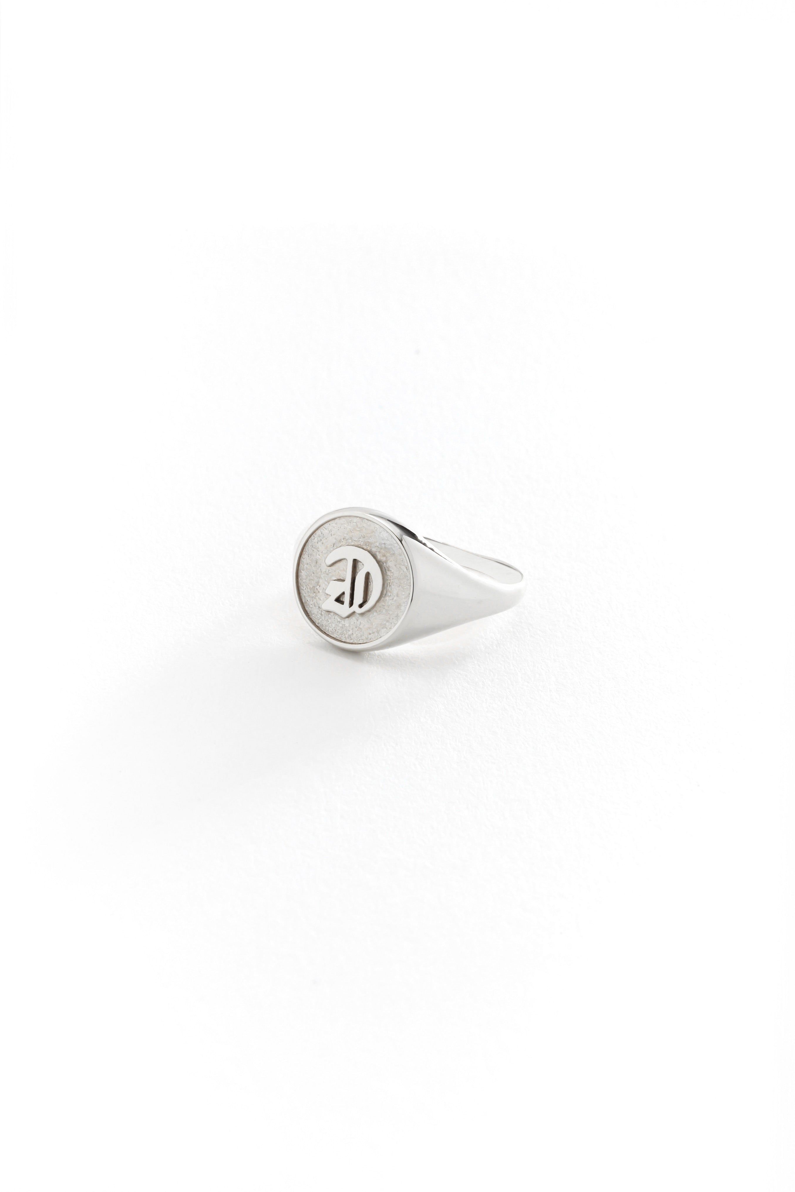14k Gold 3D Initial Signet Ring