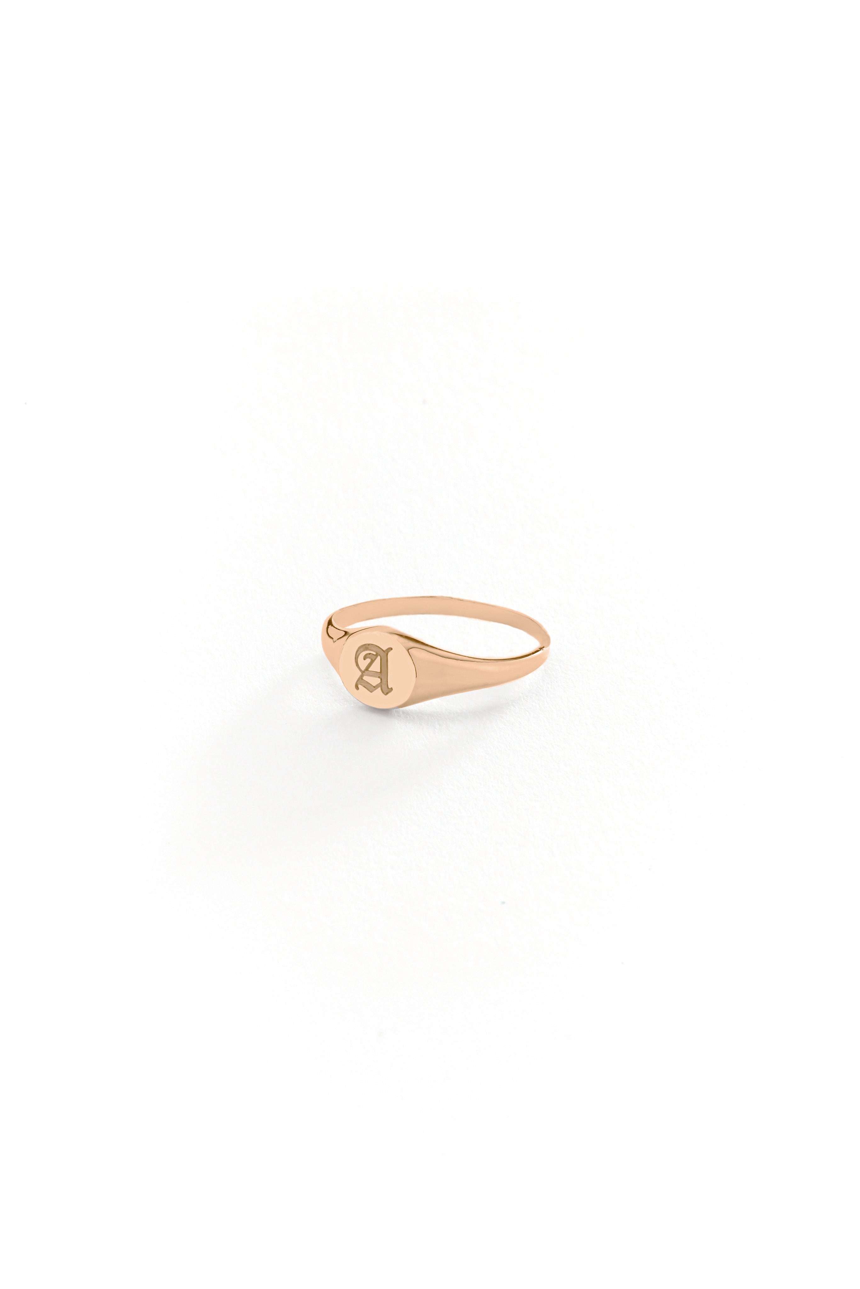 14k Gold Small Signet Ring