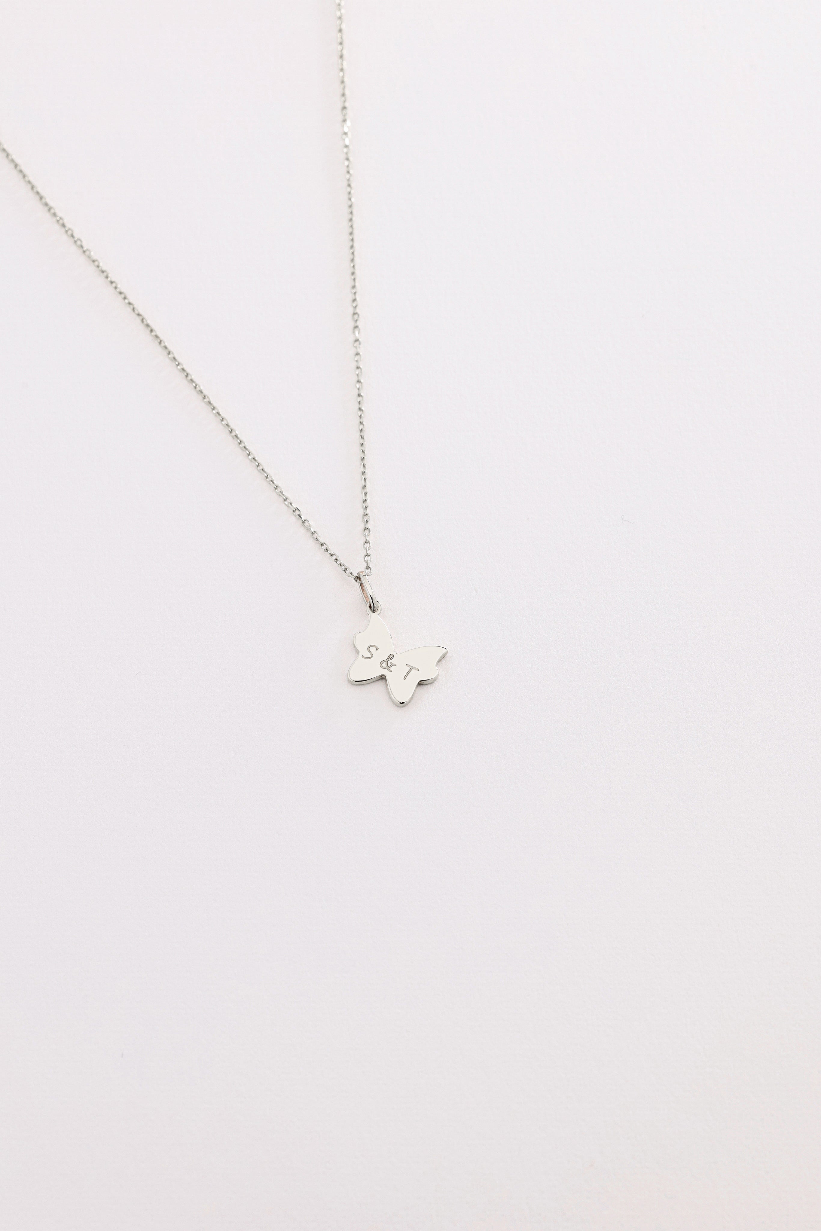 14k Gold Butterfly Charm Necklace