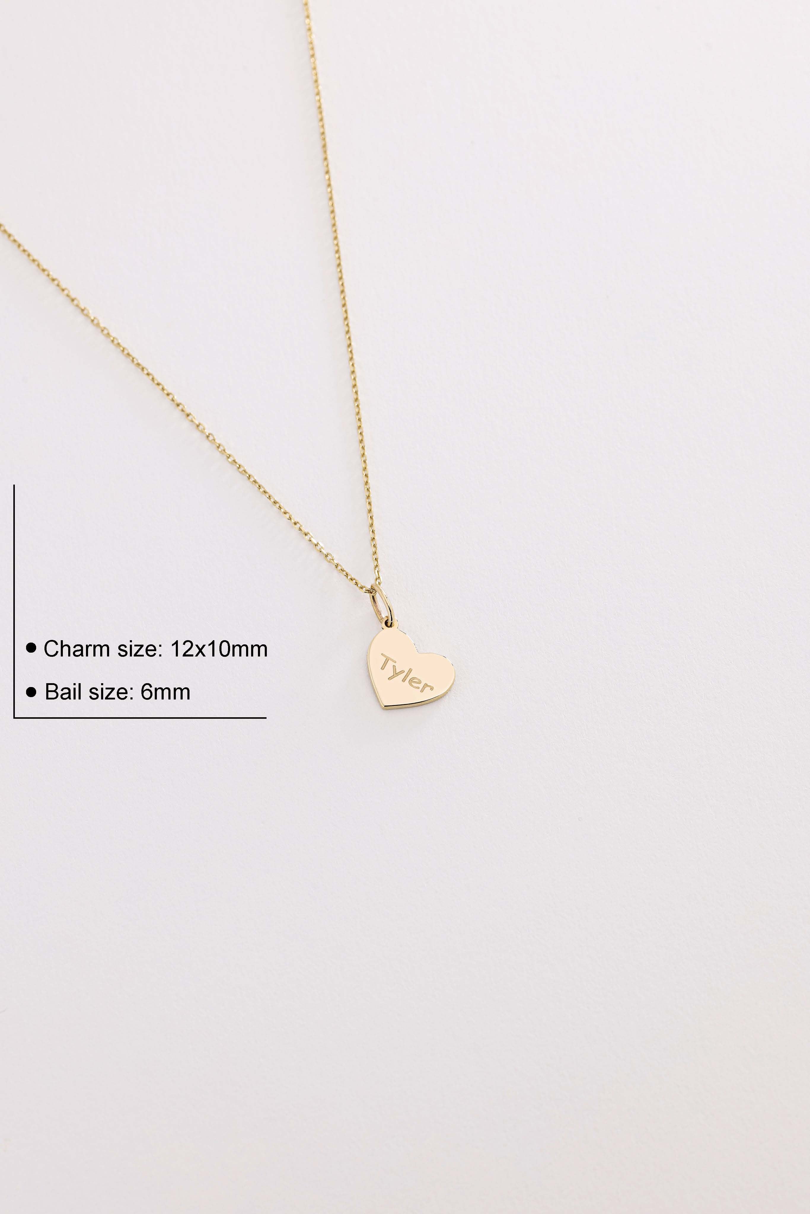 14k Gold Heart Charm Necklace