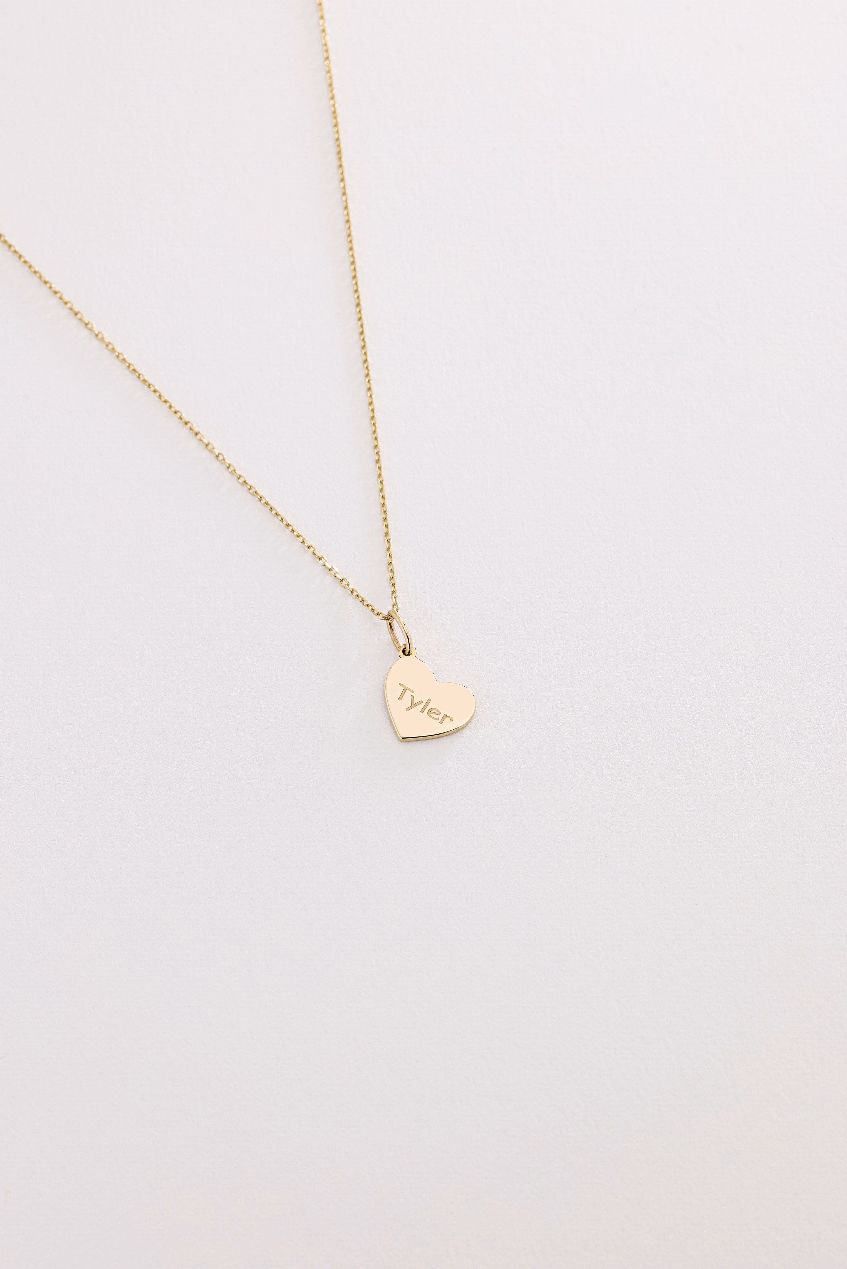 14k Gold Heart Charm Necklace