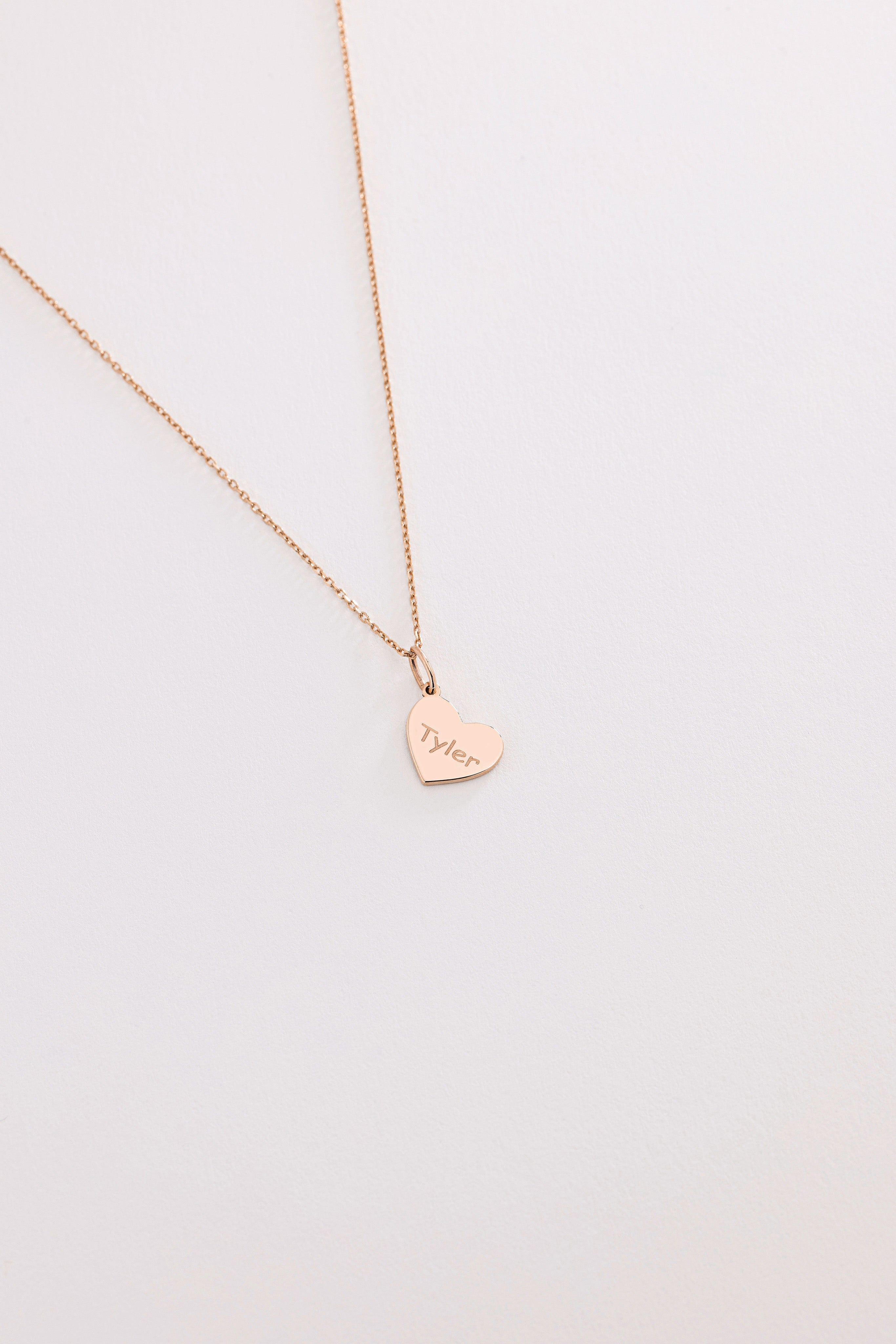 14k Gold Heart Charm Necklace