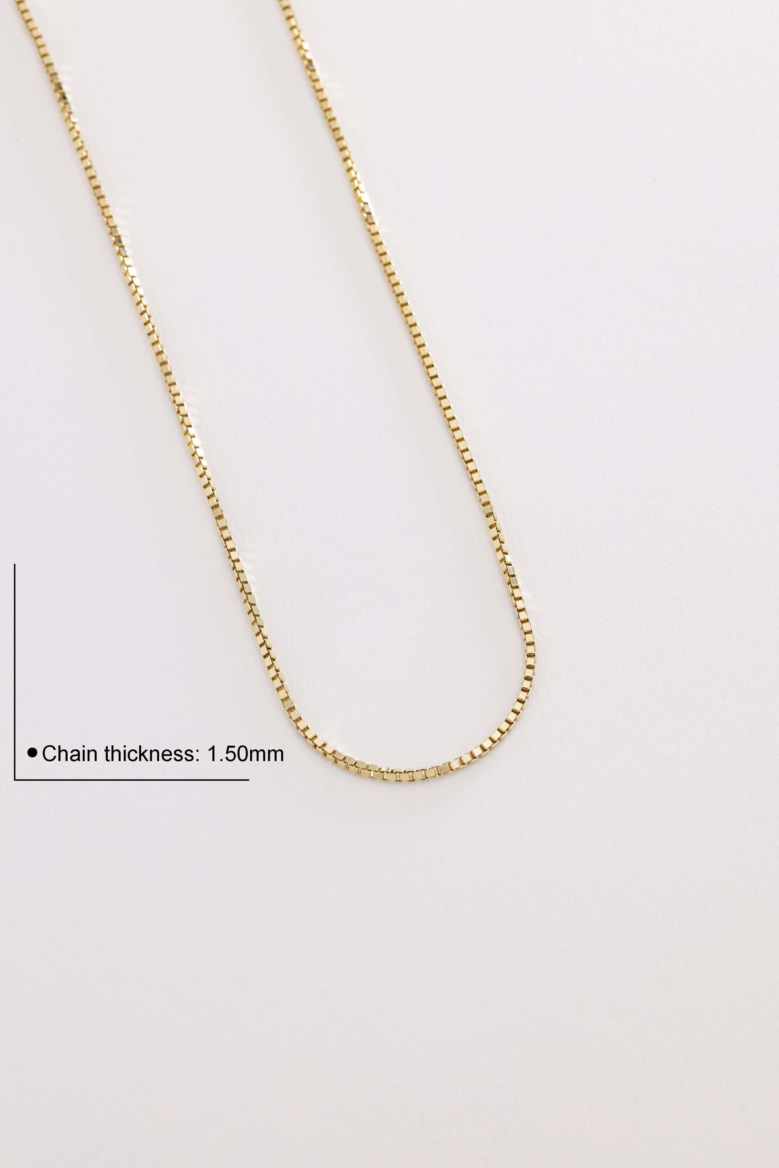 14k Gold Box Chain Necklace