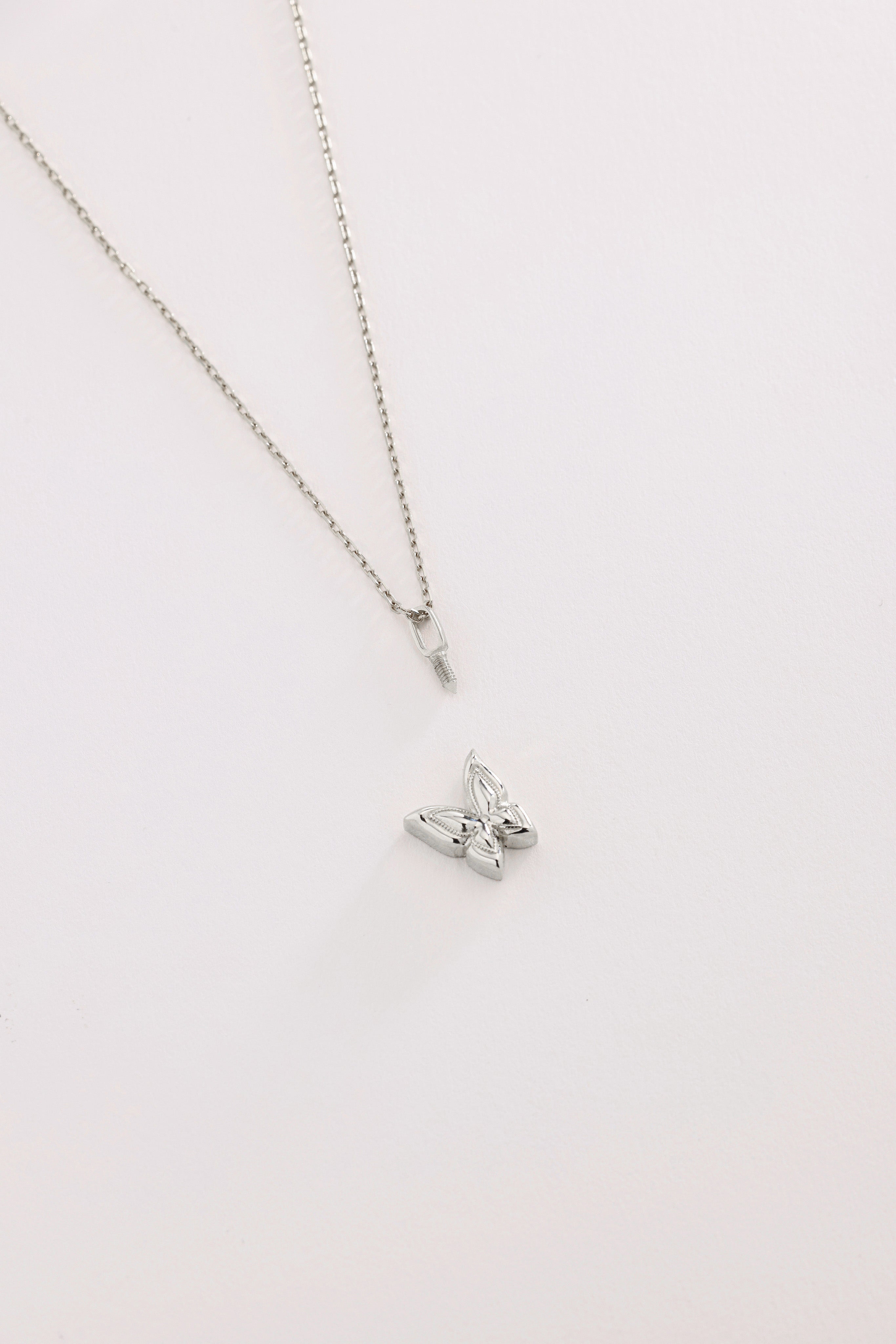 14k Gold Cremation Urn Butterfly Necklace