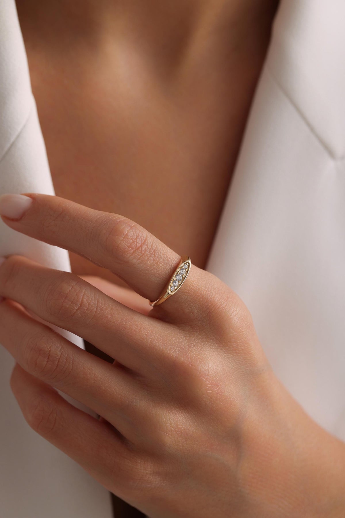 14K Solid Gold Marquise Diamond Cluster Ring