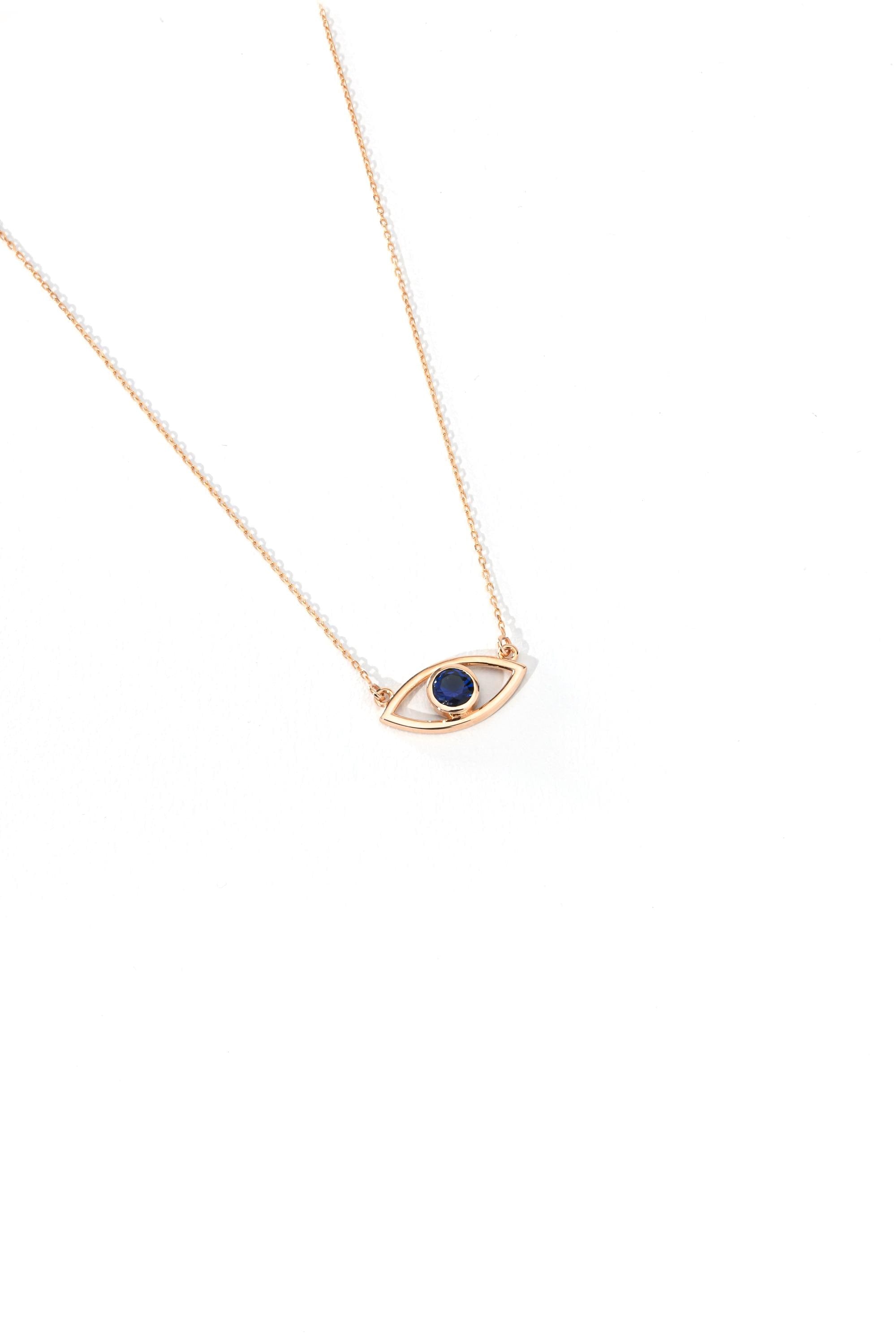 14K Gold Evil Eye Necklace