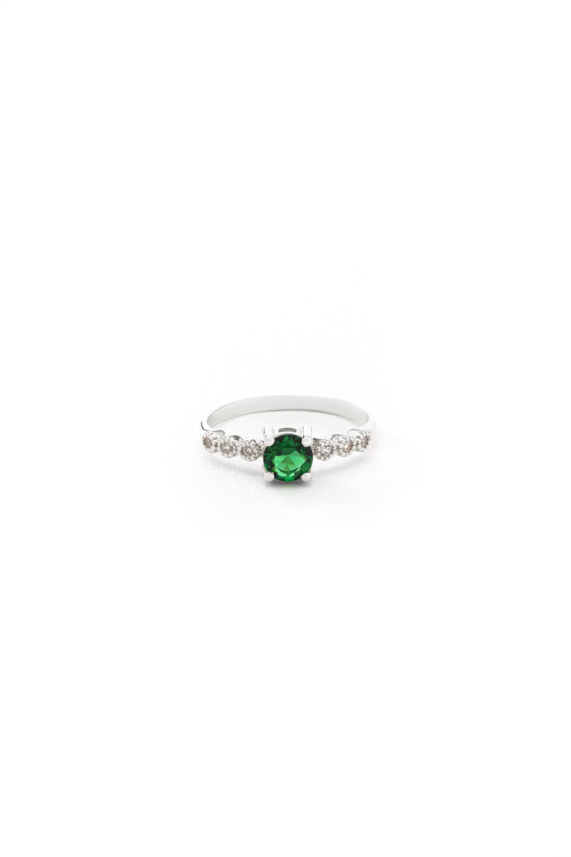 14K Solid Gold Emerald Ring