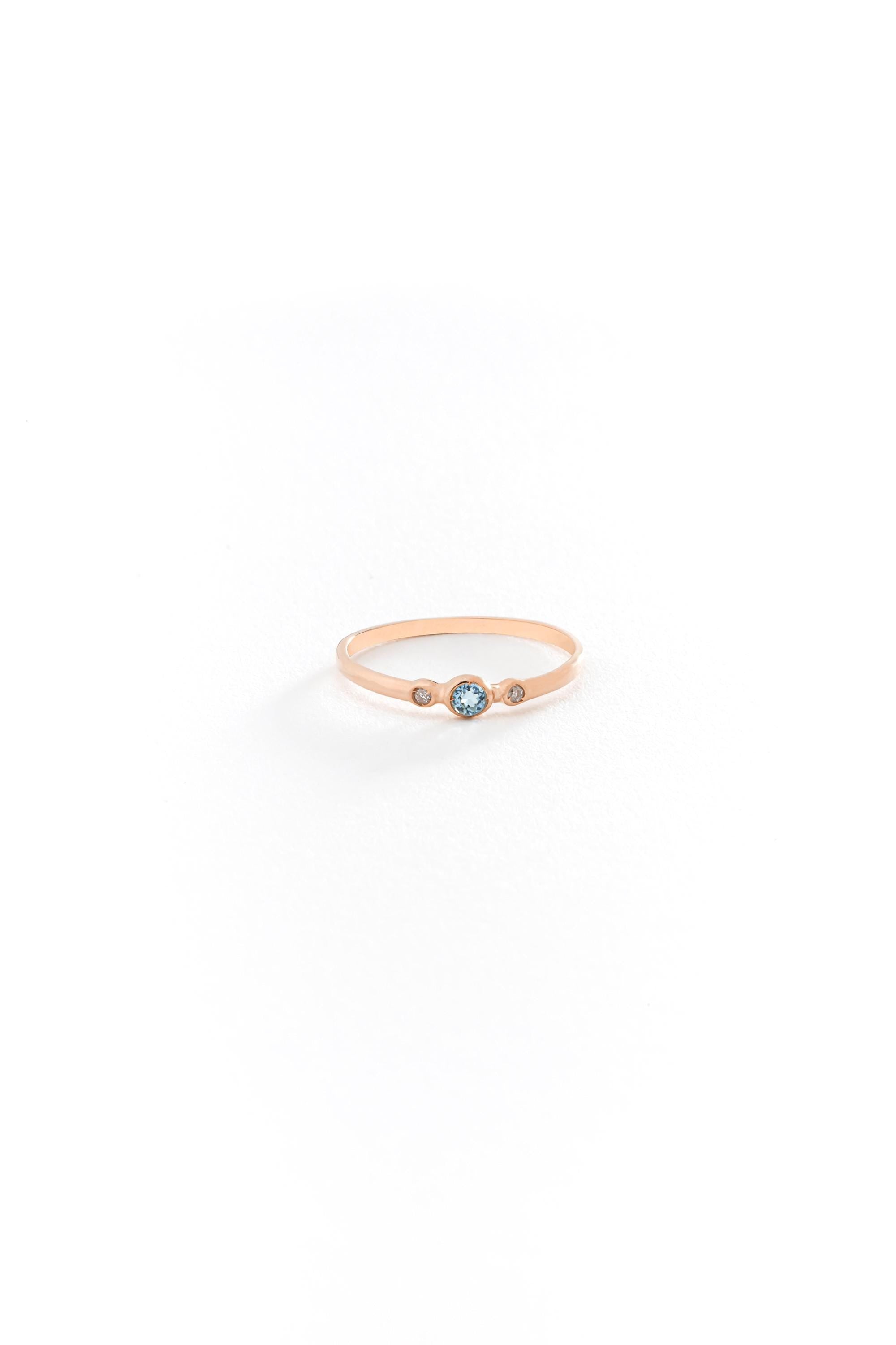 14k Gold London Blue Topaz Ring