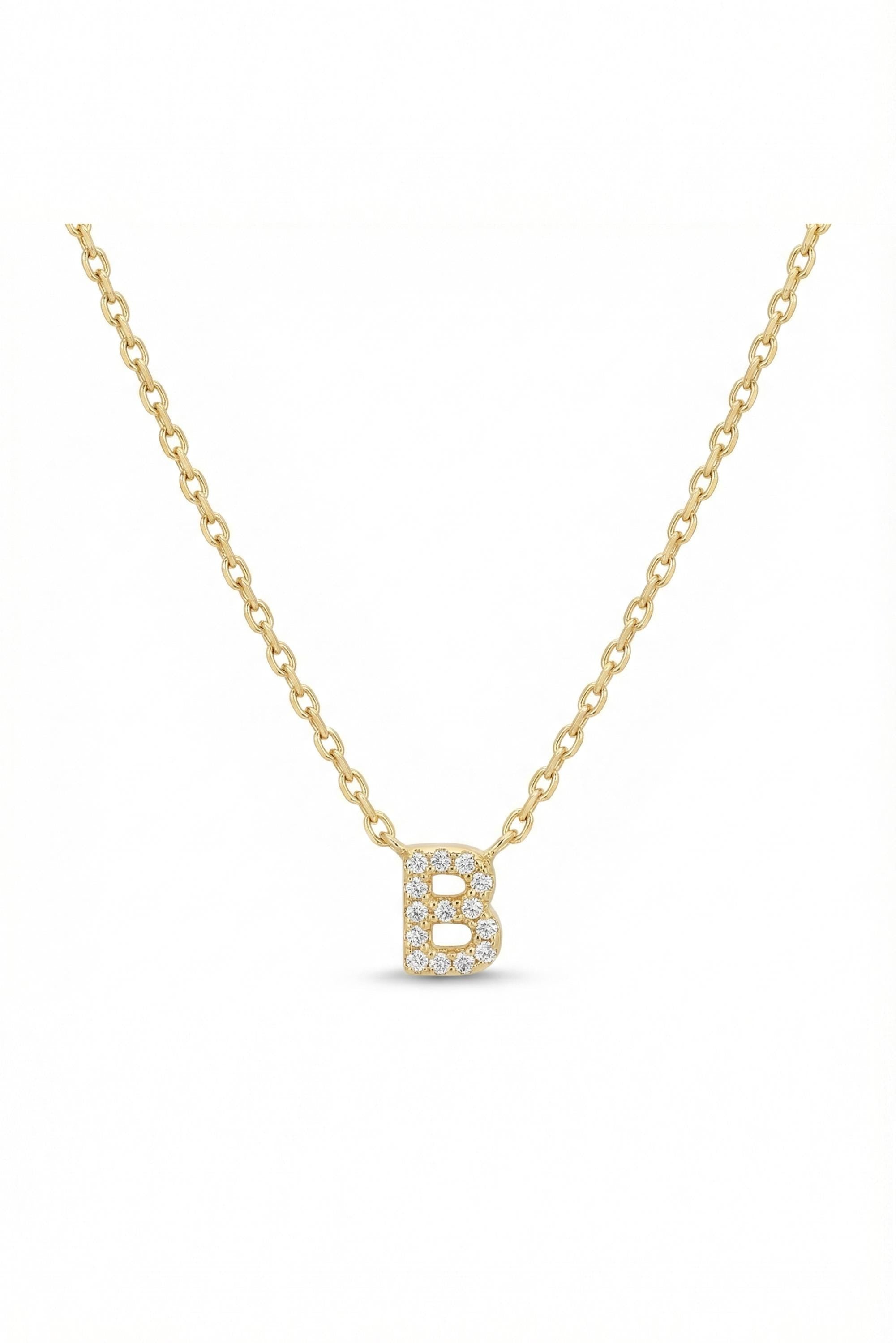 Diamonds Initial Letter Necklace